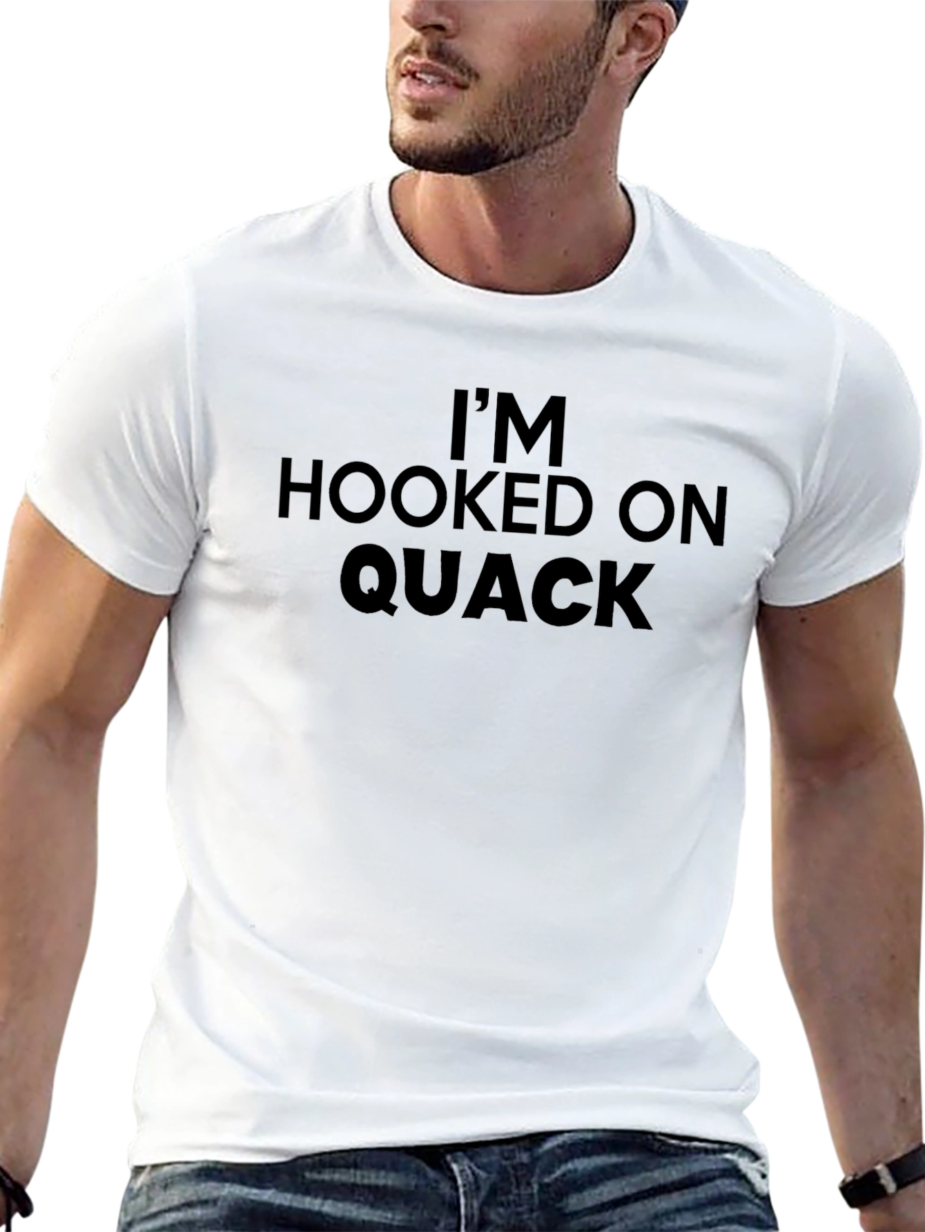 Black I'm Hooked on Quack T-Shirt - Funny Duck Lover Tee view 13