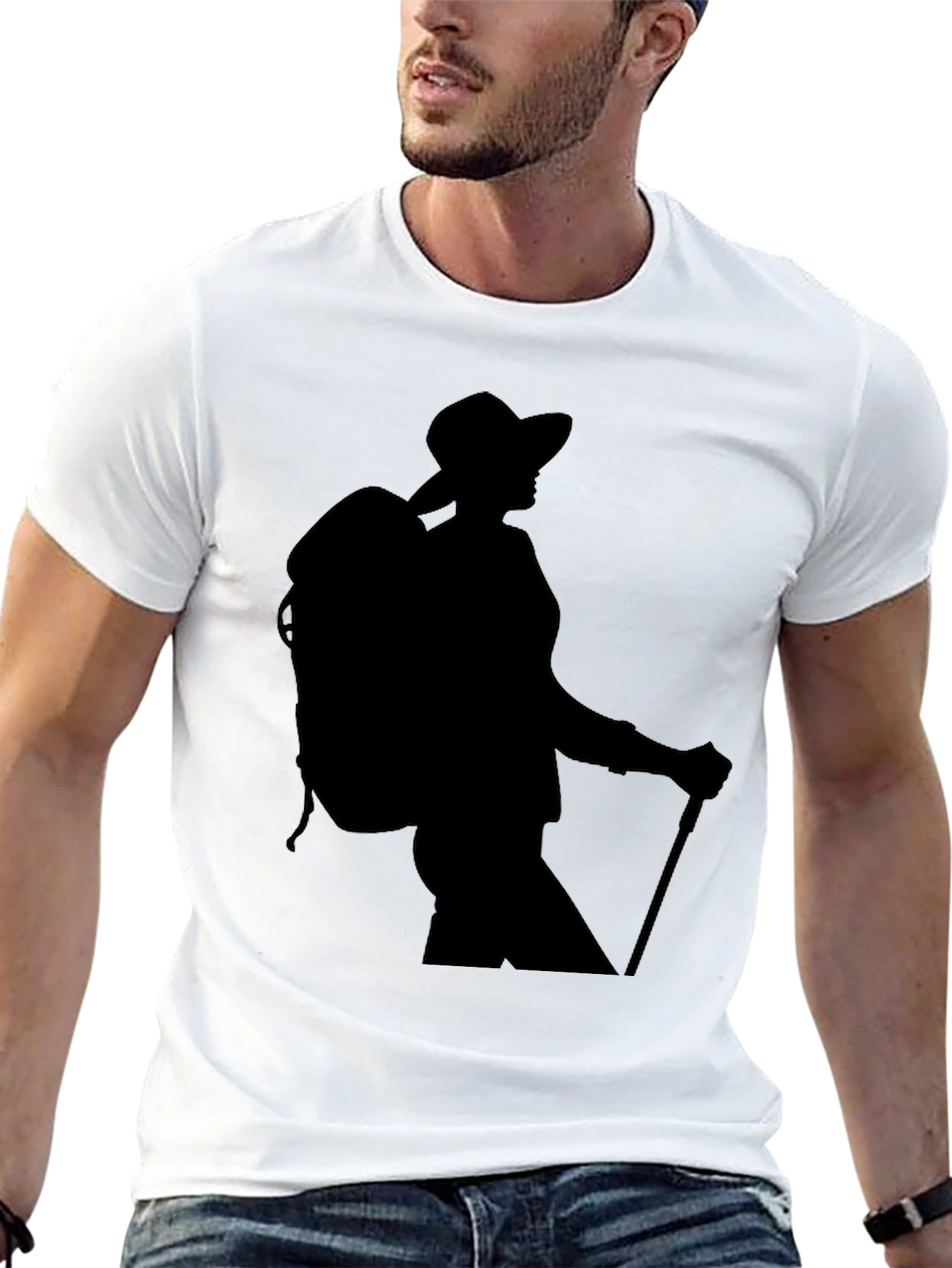 Black Hiking Silhouette Graphic Tee - Black view 13