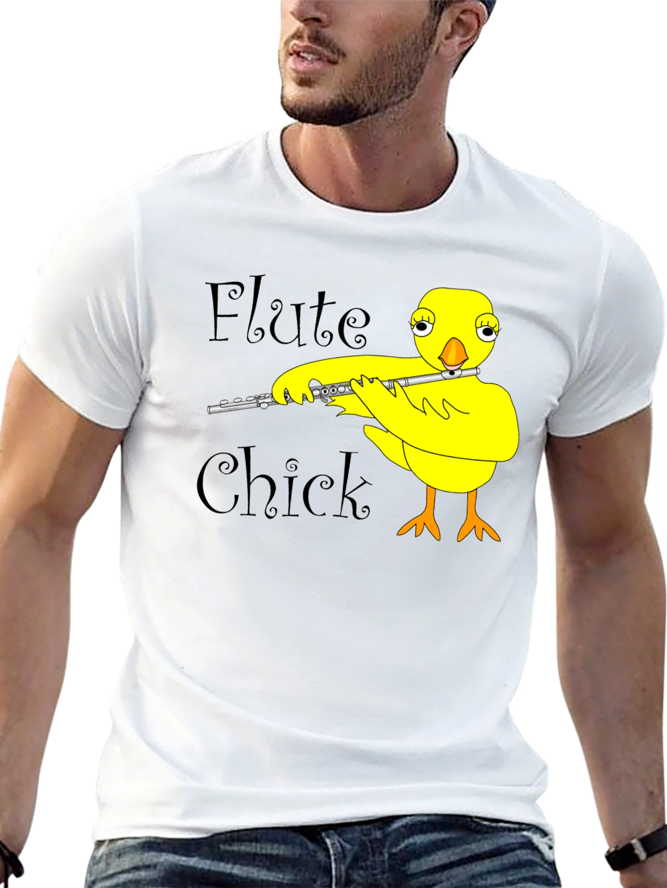 Black Flute Chick Black T-Shirt view 13