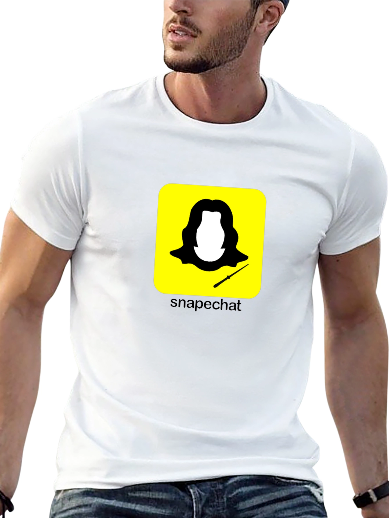 Black Funny Snape Snapchat Black T-Shirt view 13