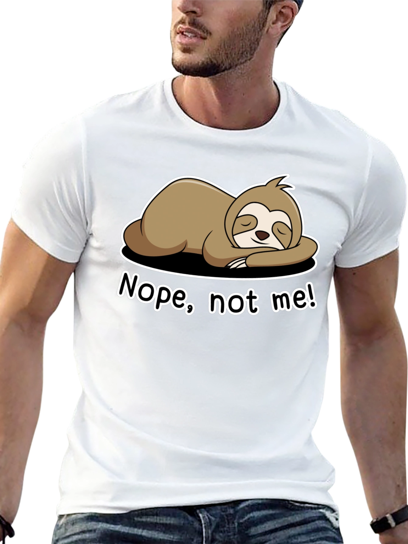 Black Nope, Not Me! Sloth T-Shirt - Lazy Day Comfort view 13