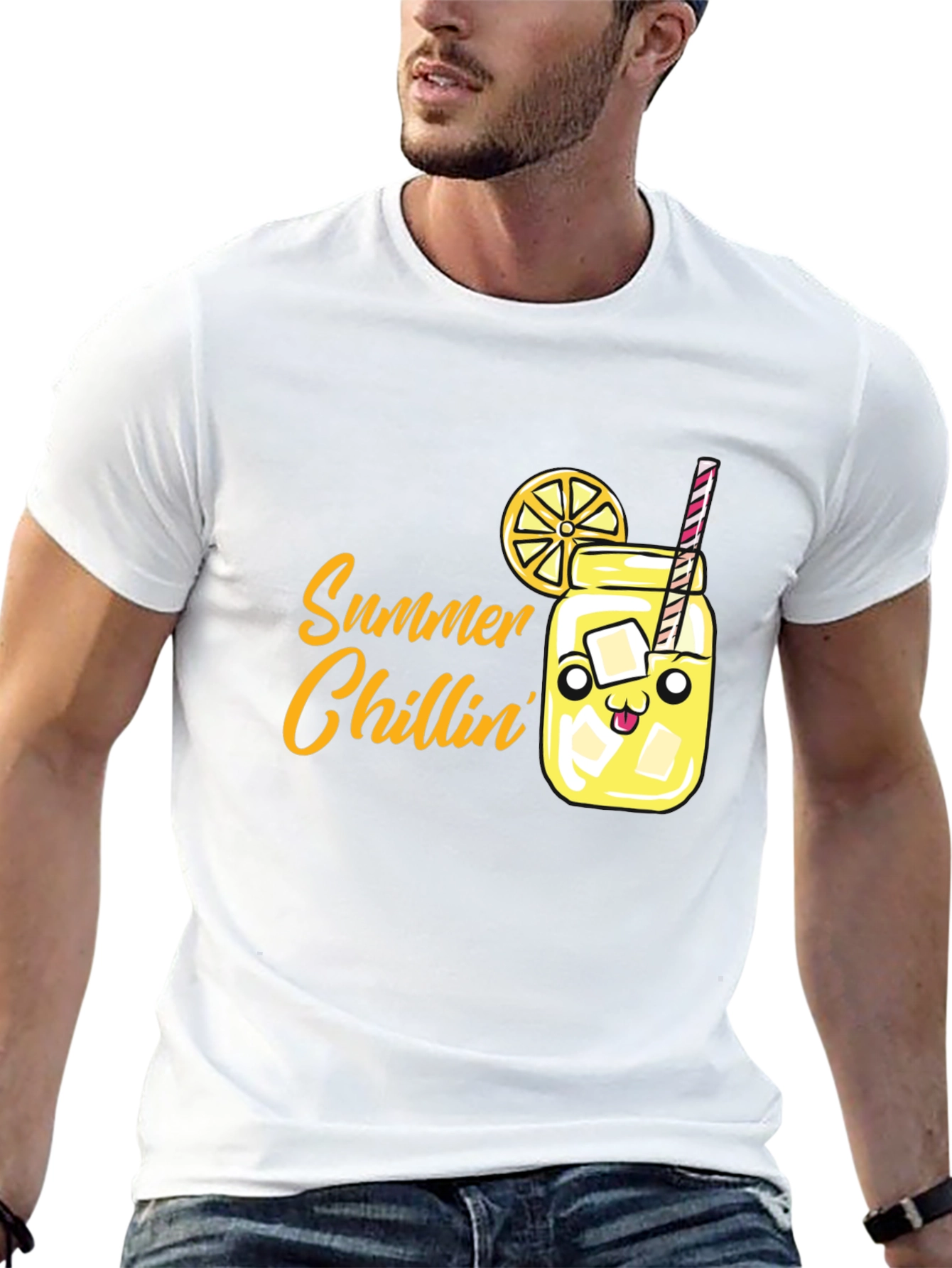 Black Summer Chillin' Graphic Tee - Cute Cartoon Lemonade Shirt view 13