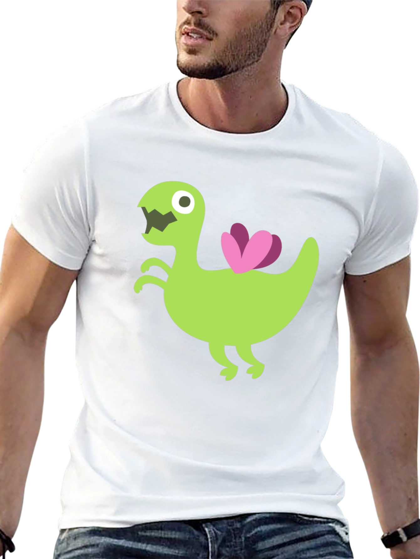 Black Cartoon Dino T-Shirt - Unique Graphic Tee view 13