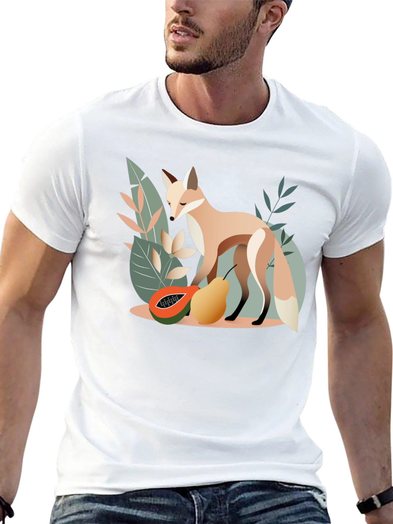 Black Fox and Fruit Graphic Tee view 13
