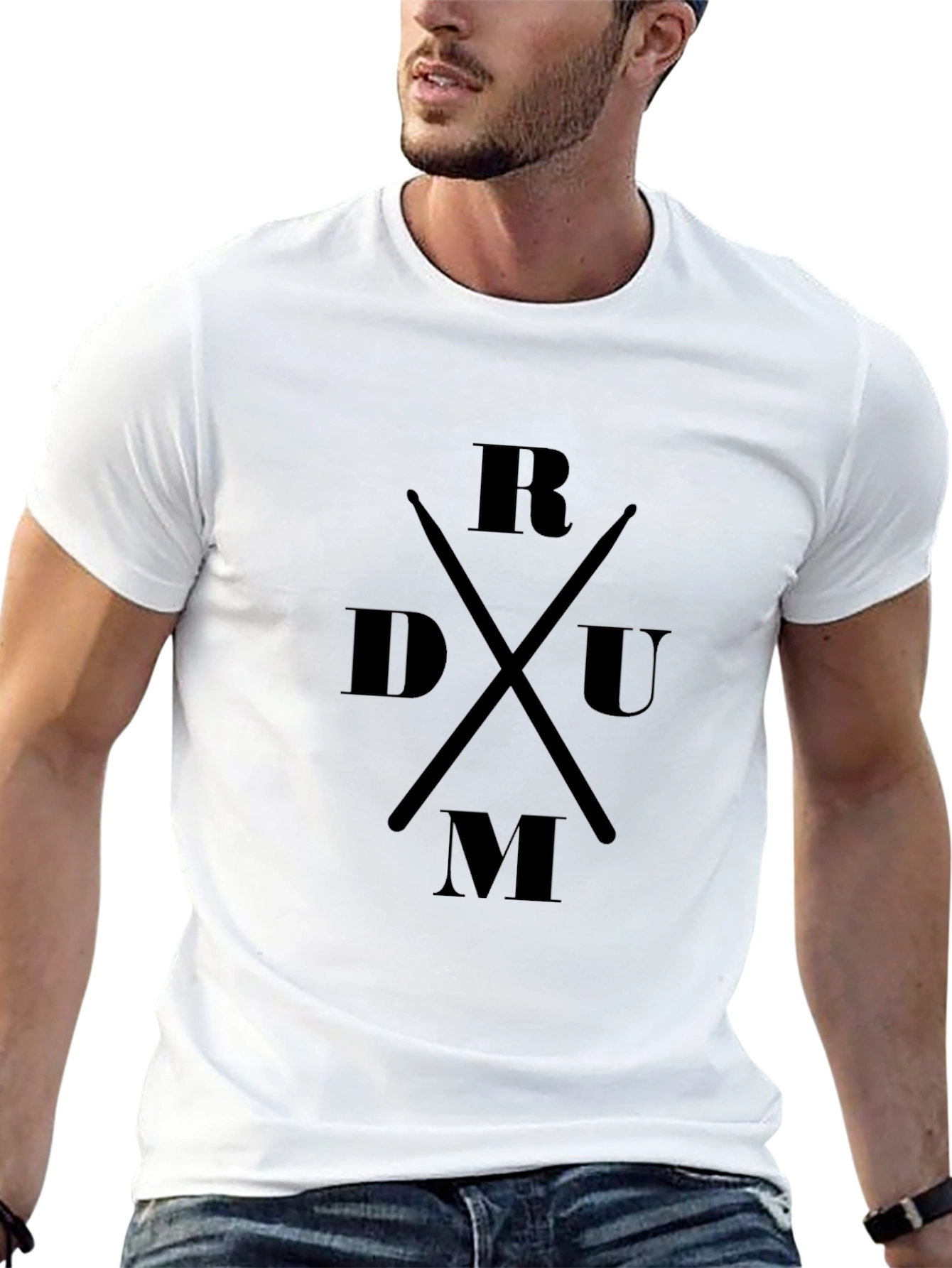 Black Drummer Tee - Black Drum Sticks Music Shirt view 13