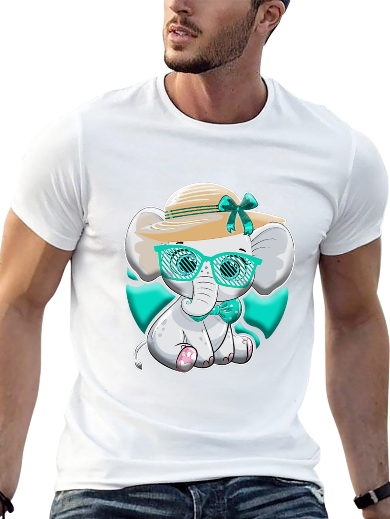 Black Elephant T-Shirt Cute Cartoon Style view 13