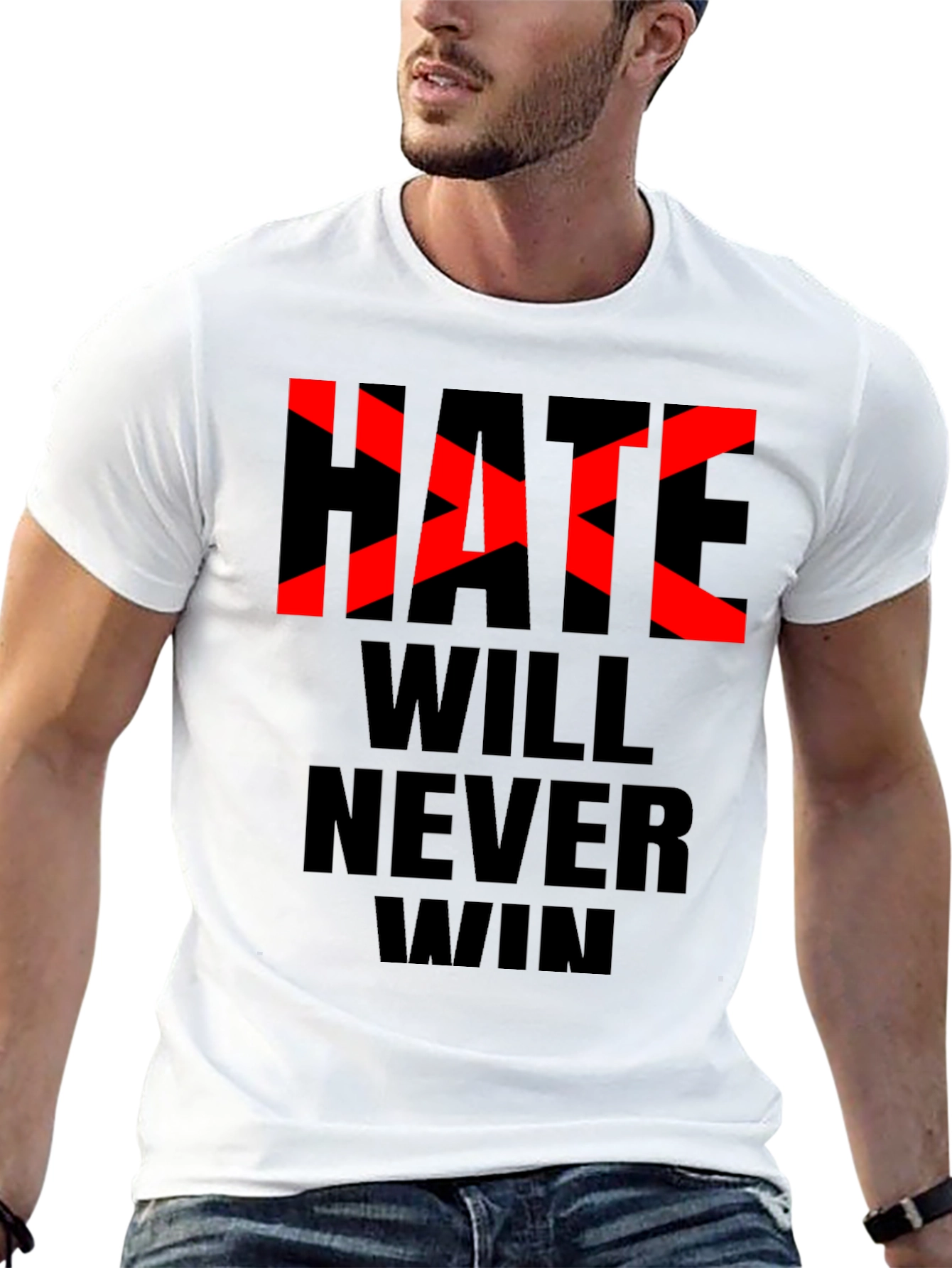 Black Hate Will Never Win Graphic Tee - Black view 13