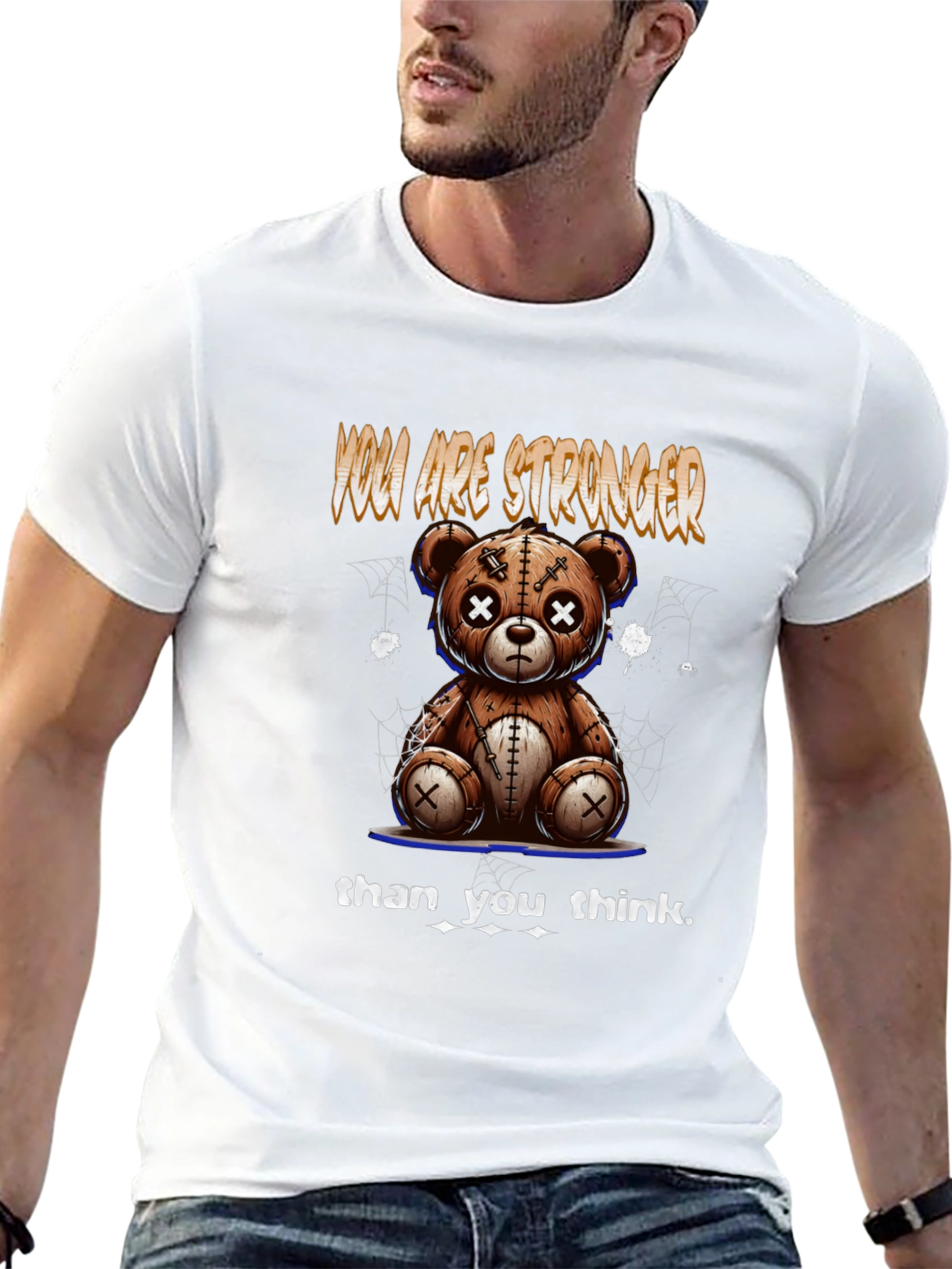 Black Motivational Teddy Bear Graphic Tee view 13