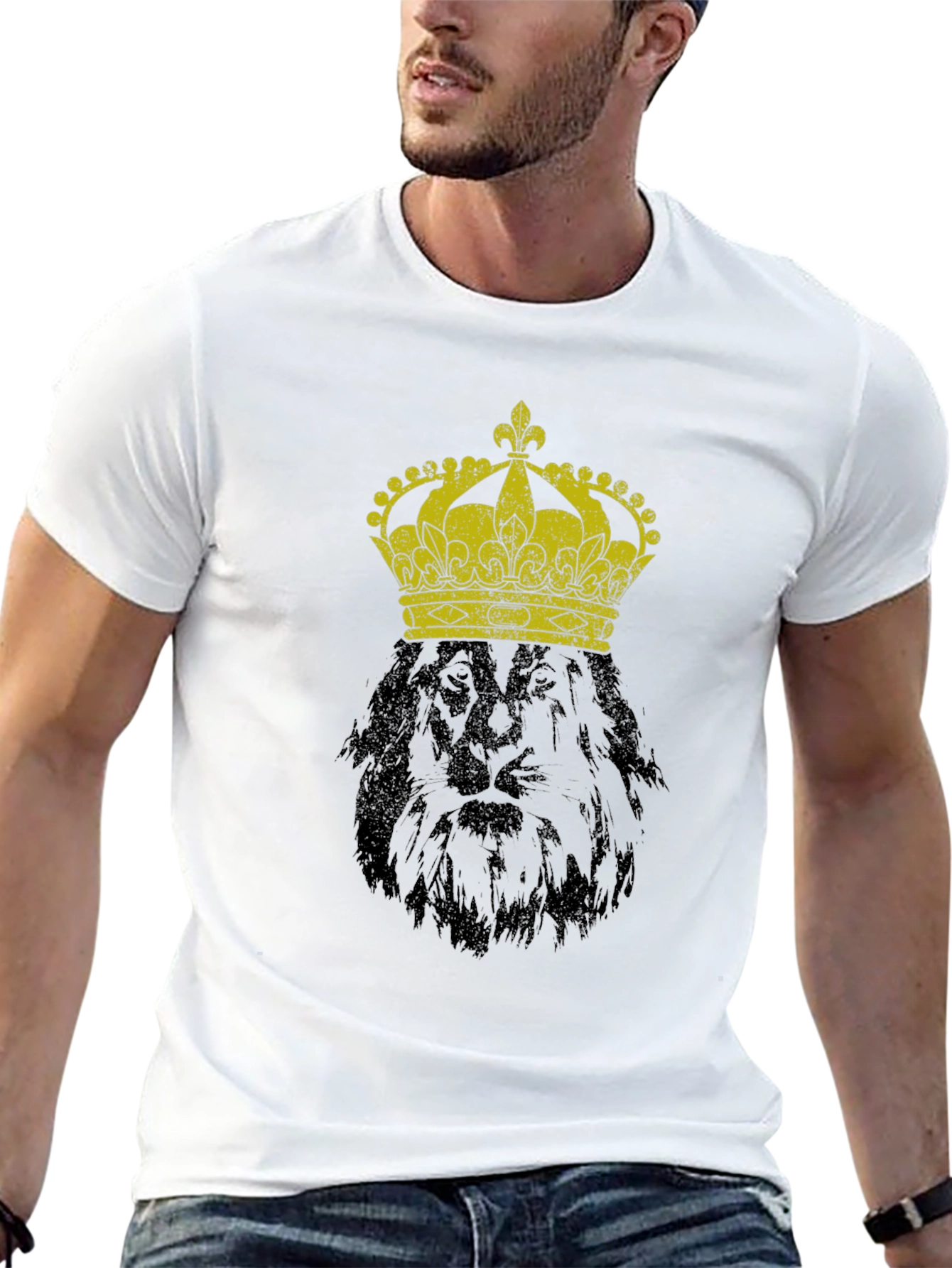 Black King Lion Graphic Tee - Black T-Shirt view 13