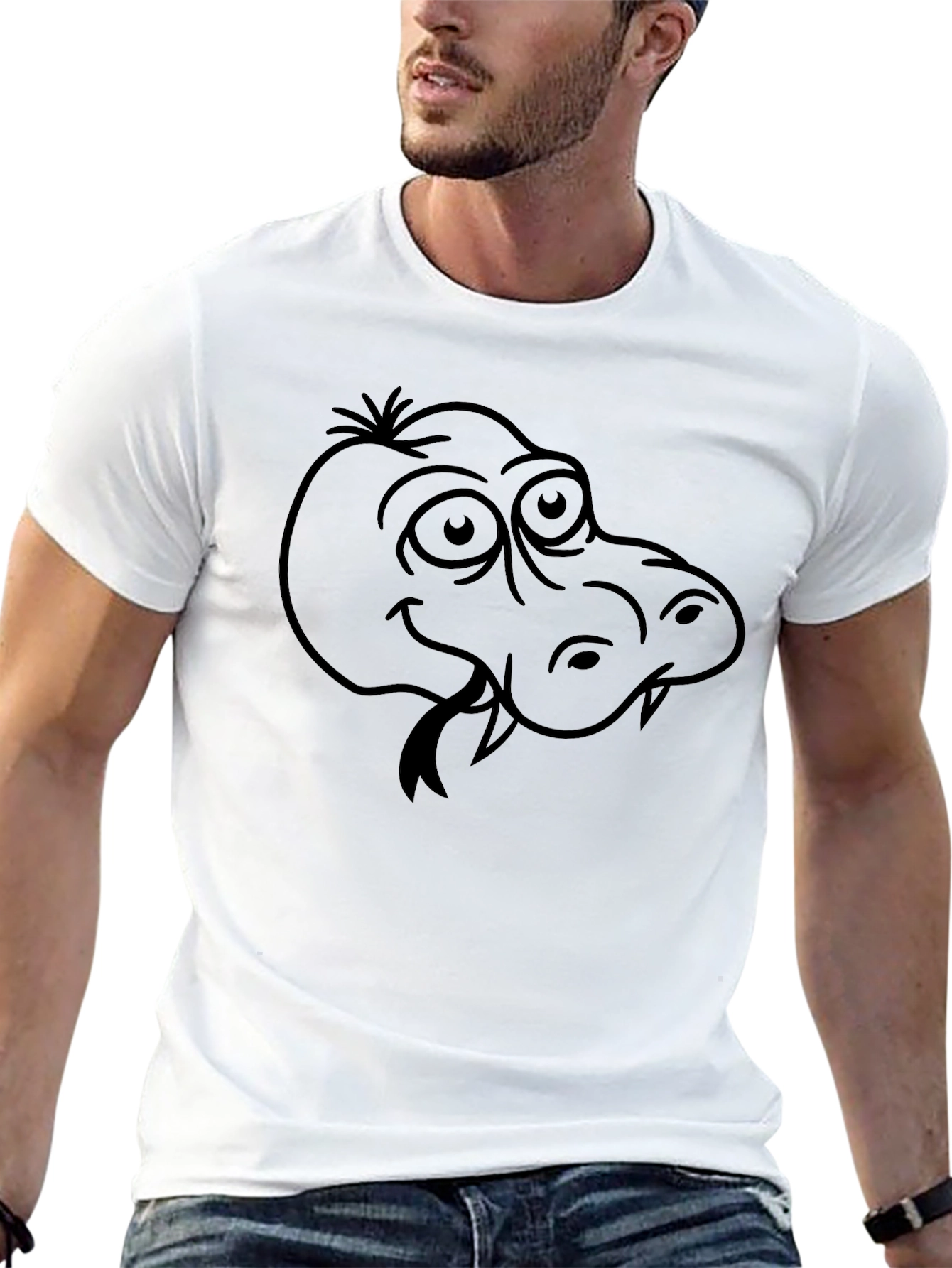 Black Cartoon Crocodile Graphic T-Shirt view 13