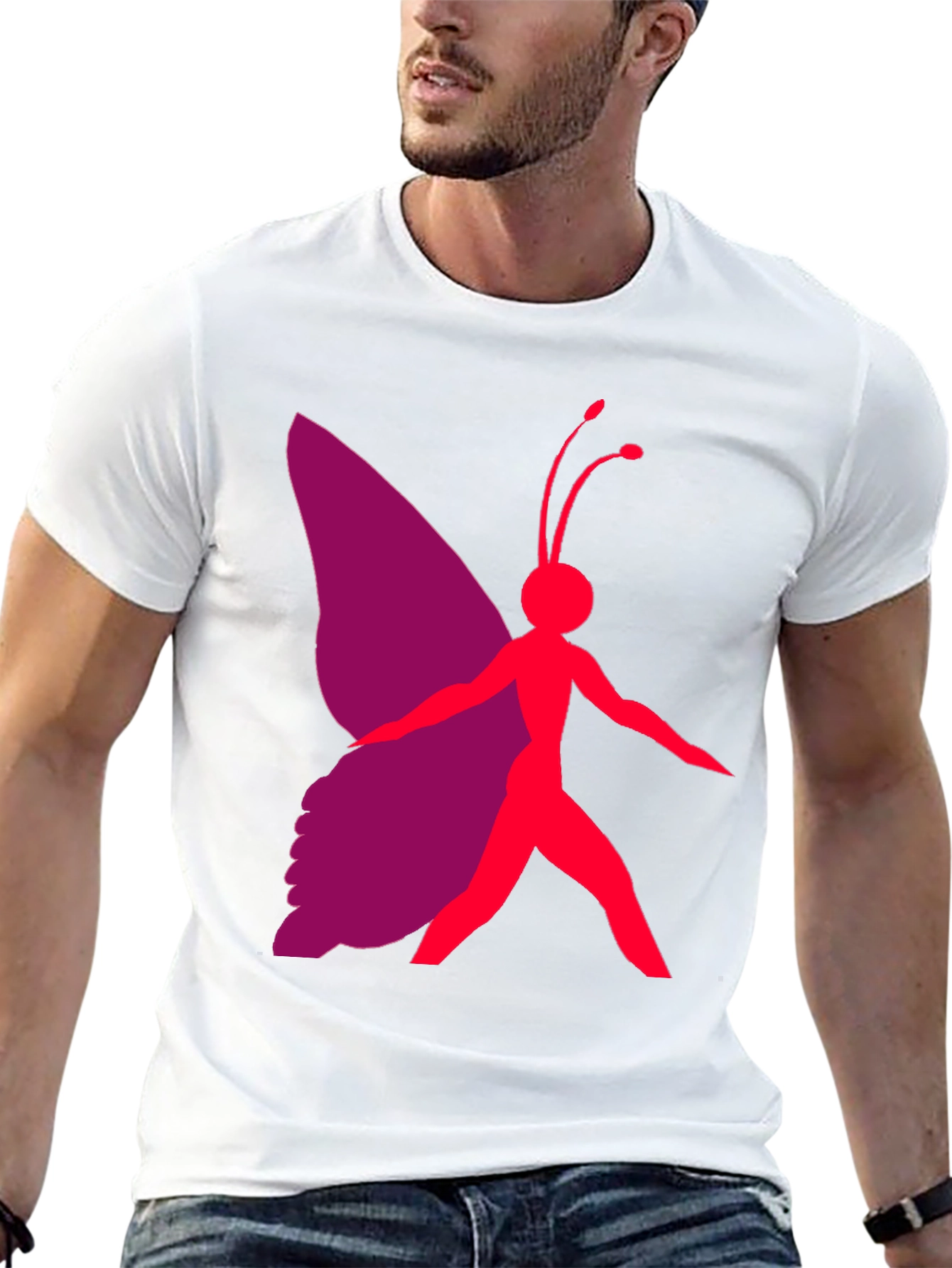 Black Butterfly Graphic Tee - Black Casual T-Shirt view 13