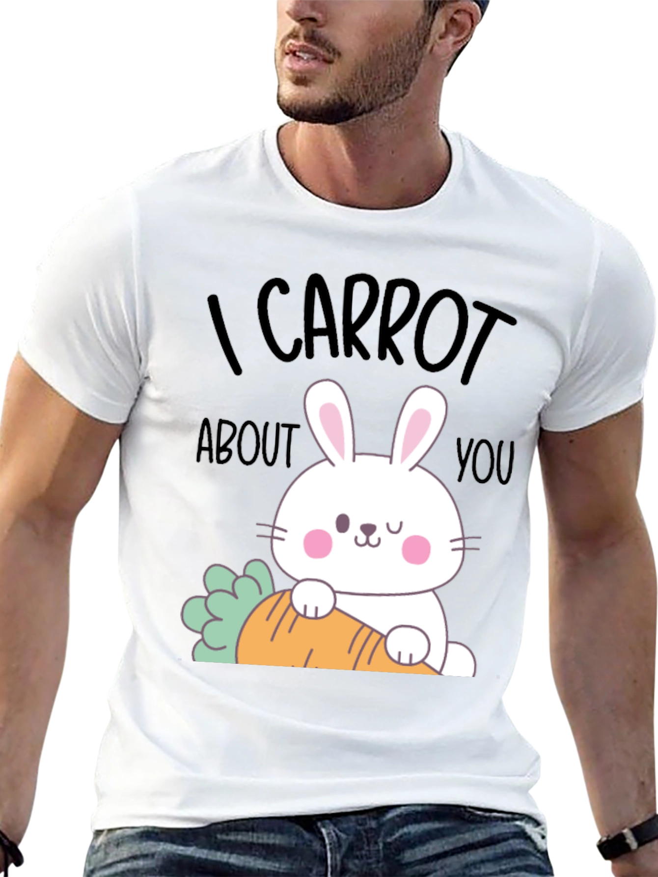 Black I Carrot About You Funny Easter Bunny T-Shirt view 13
