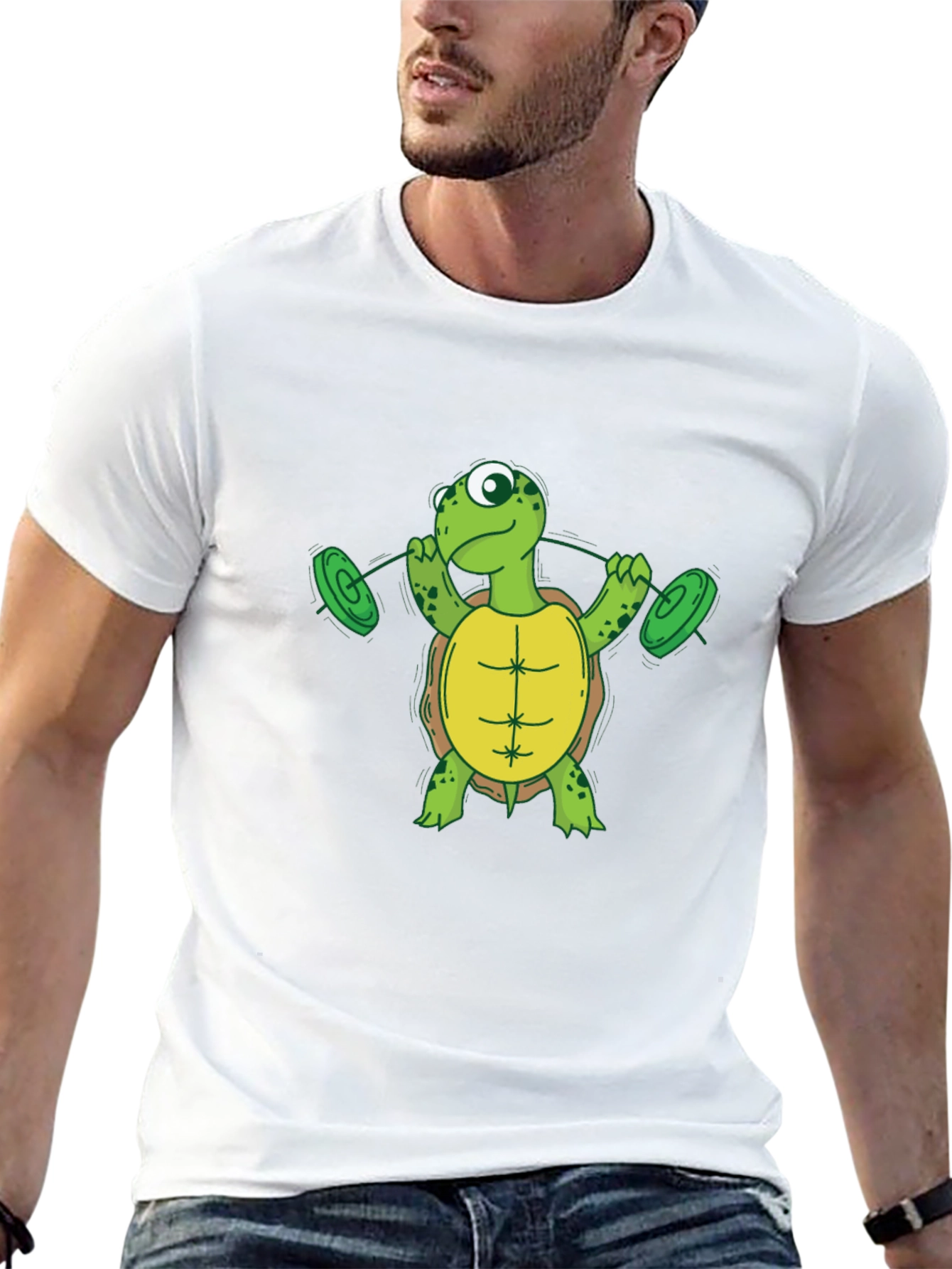 Black Turtle Weightlifting Black T-Shirt view 13
