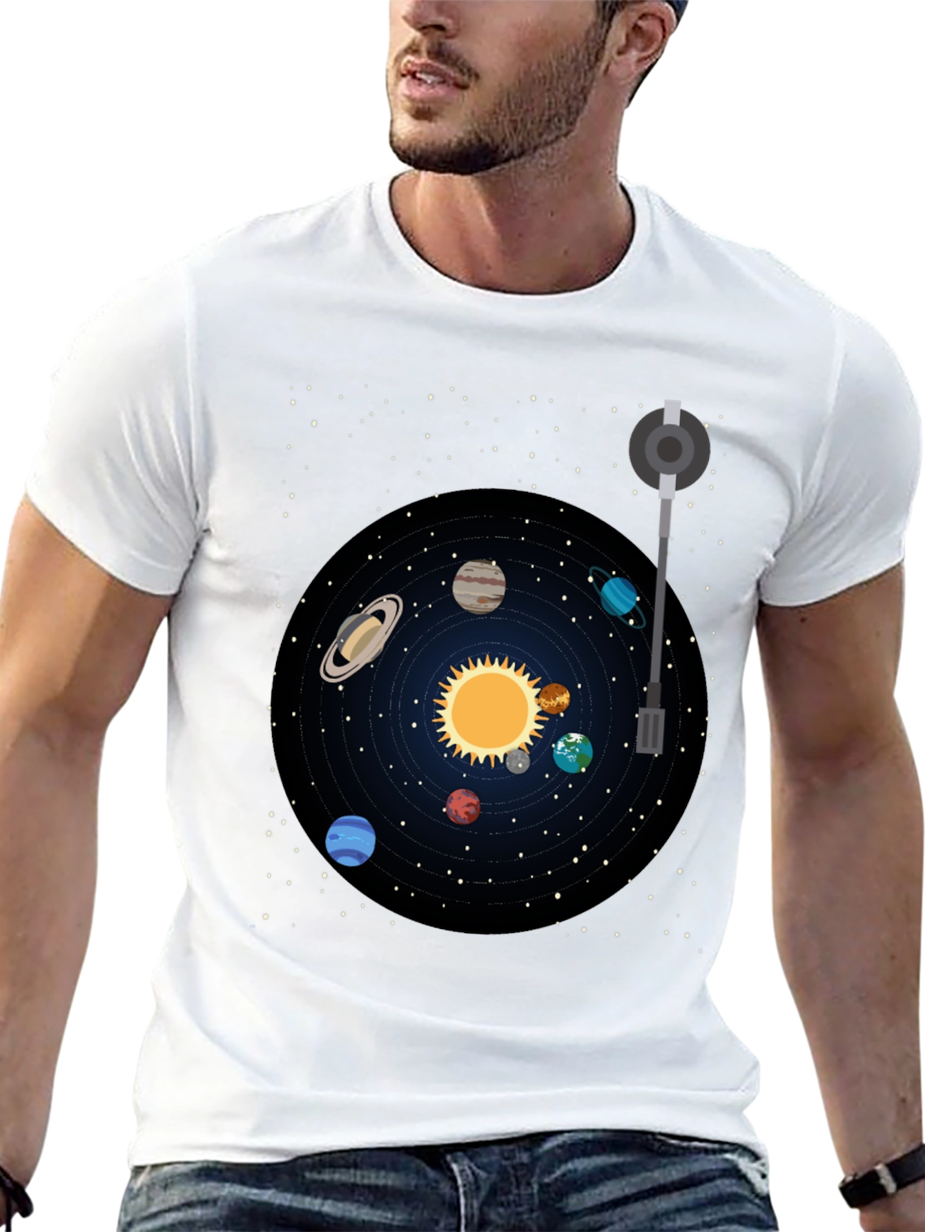 Black Planetary System Graphic Tee view 13