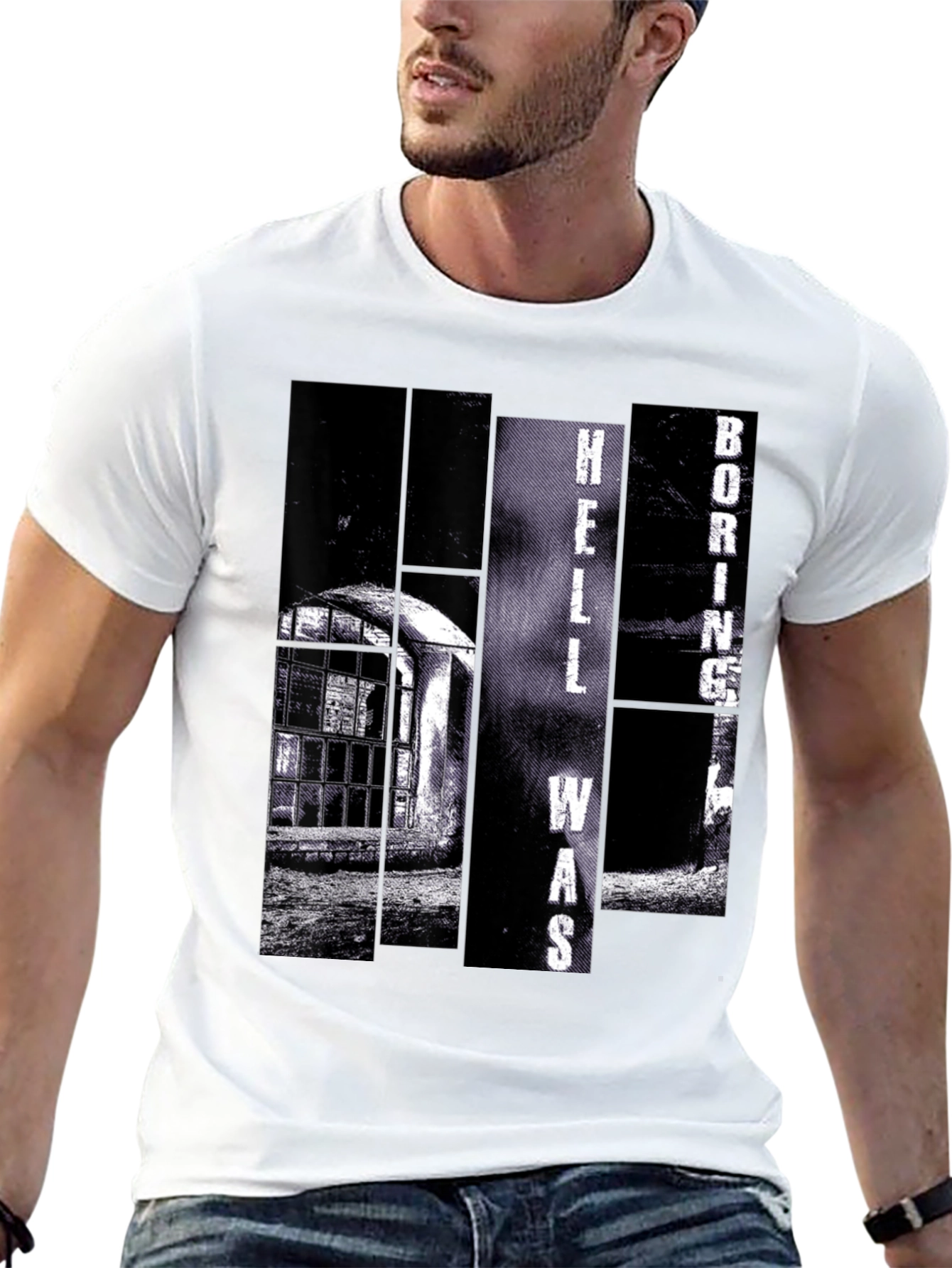 Black Hell Was Boring T-Shirt - Black view 13