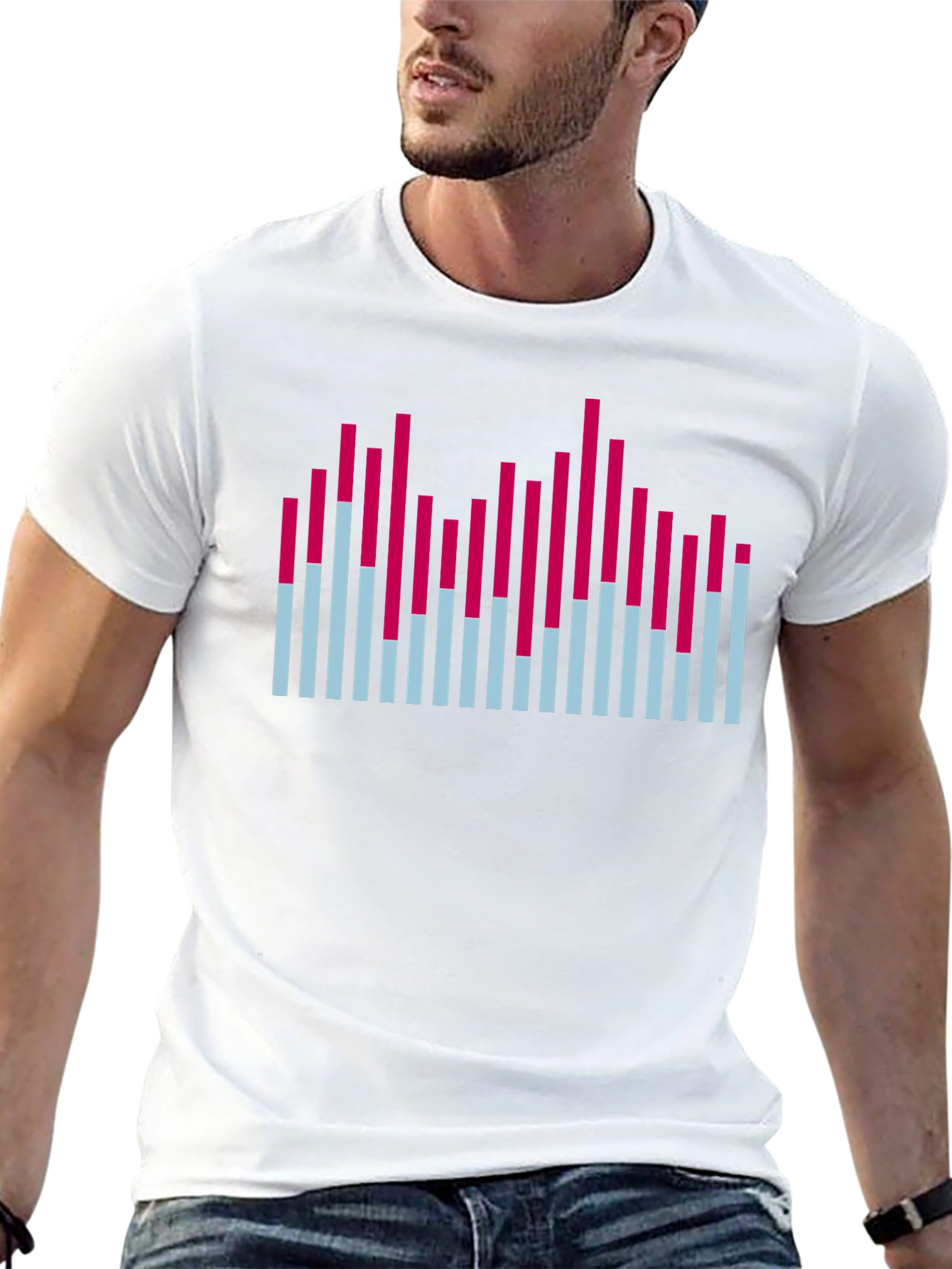 Black Modern Graphic T-Shirt - Color Block Design view 13