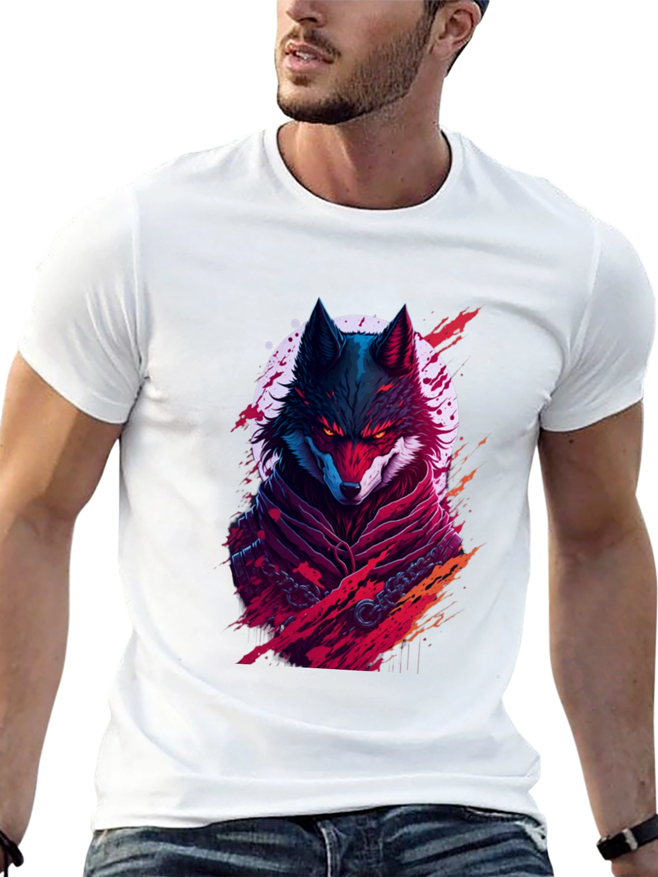 Black Wolf Graphic Tee - Unique Streetwear Design view 13