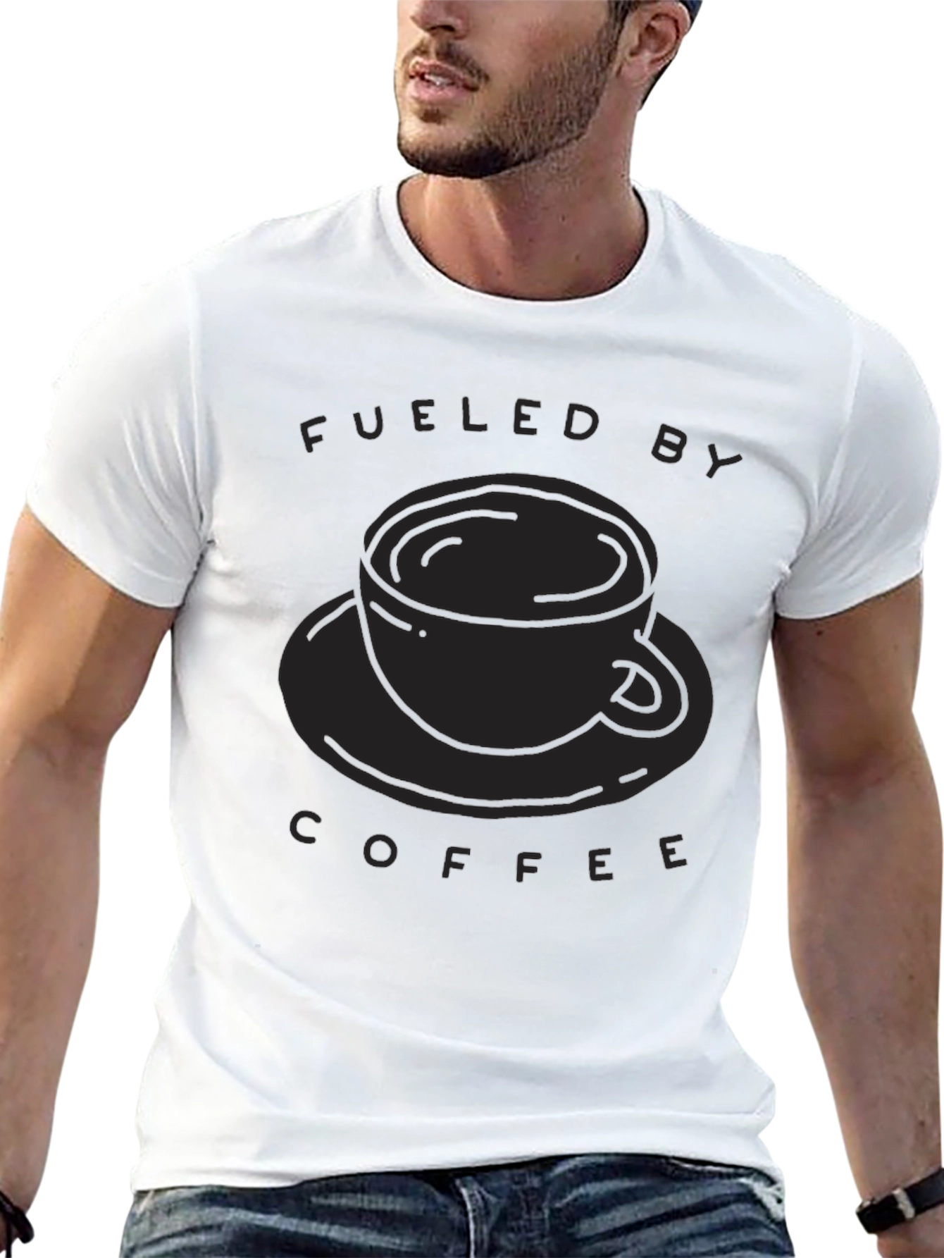 Black Fueled By Coffee T-Shirt - Black view 13