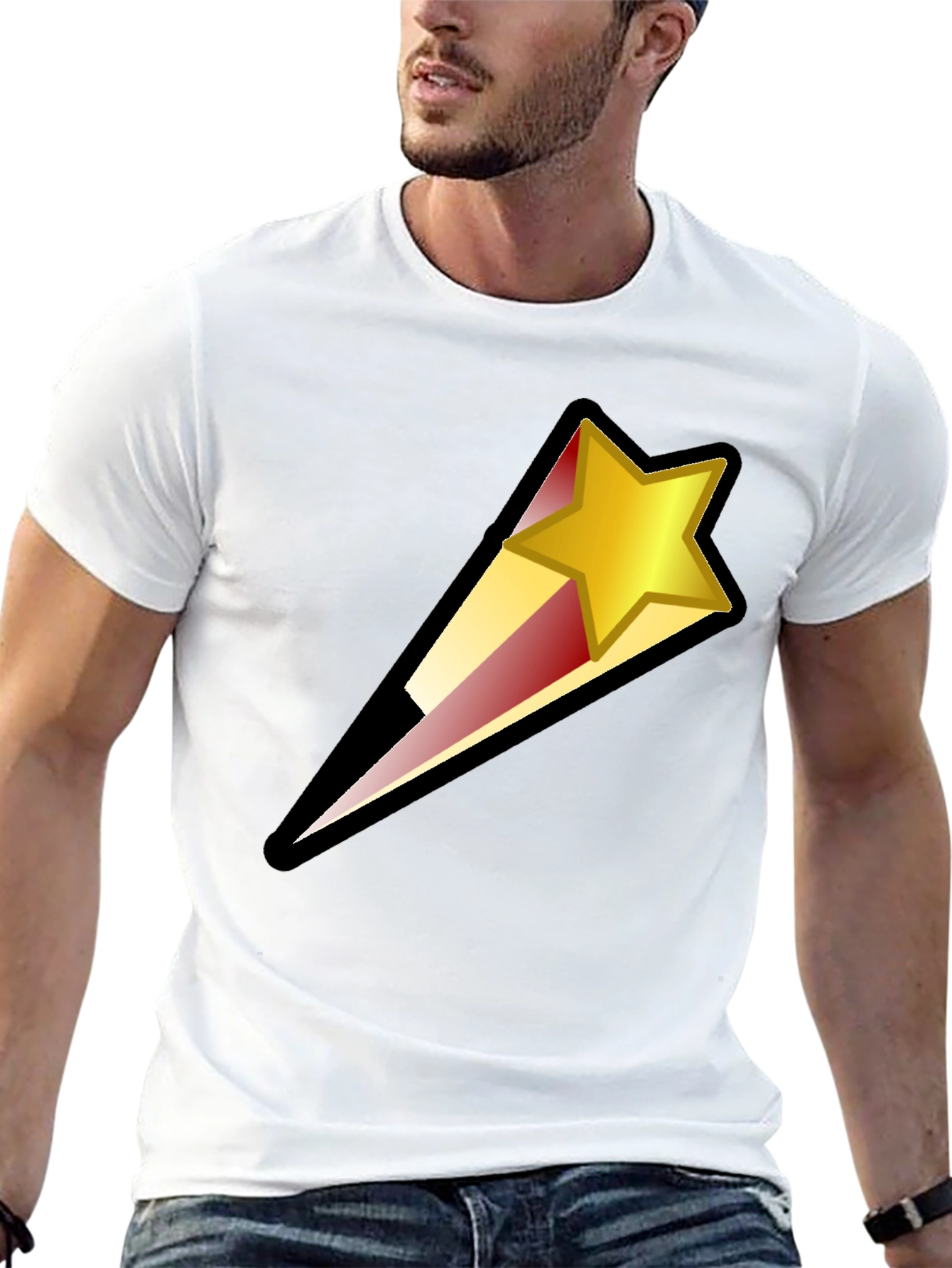 Black Shooting Star Graphic Black T-Shirt view 13