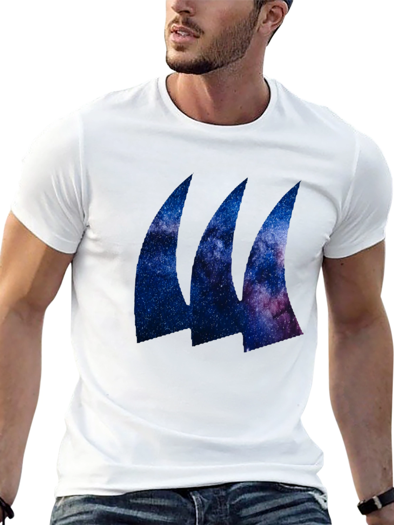 Black Galaxy Wave Tee - Black Stylish T-Shirt view 13