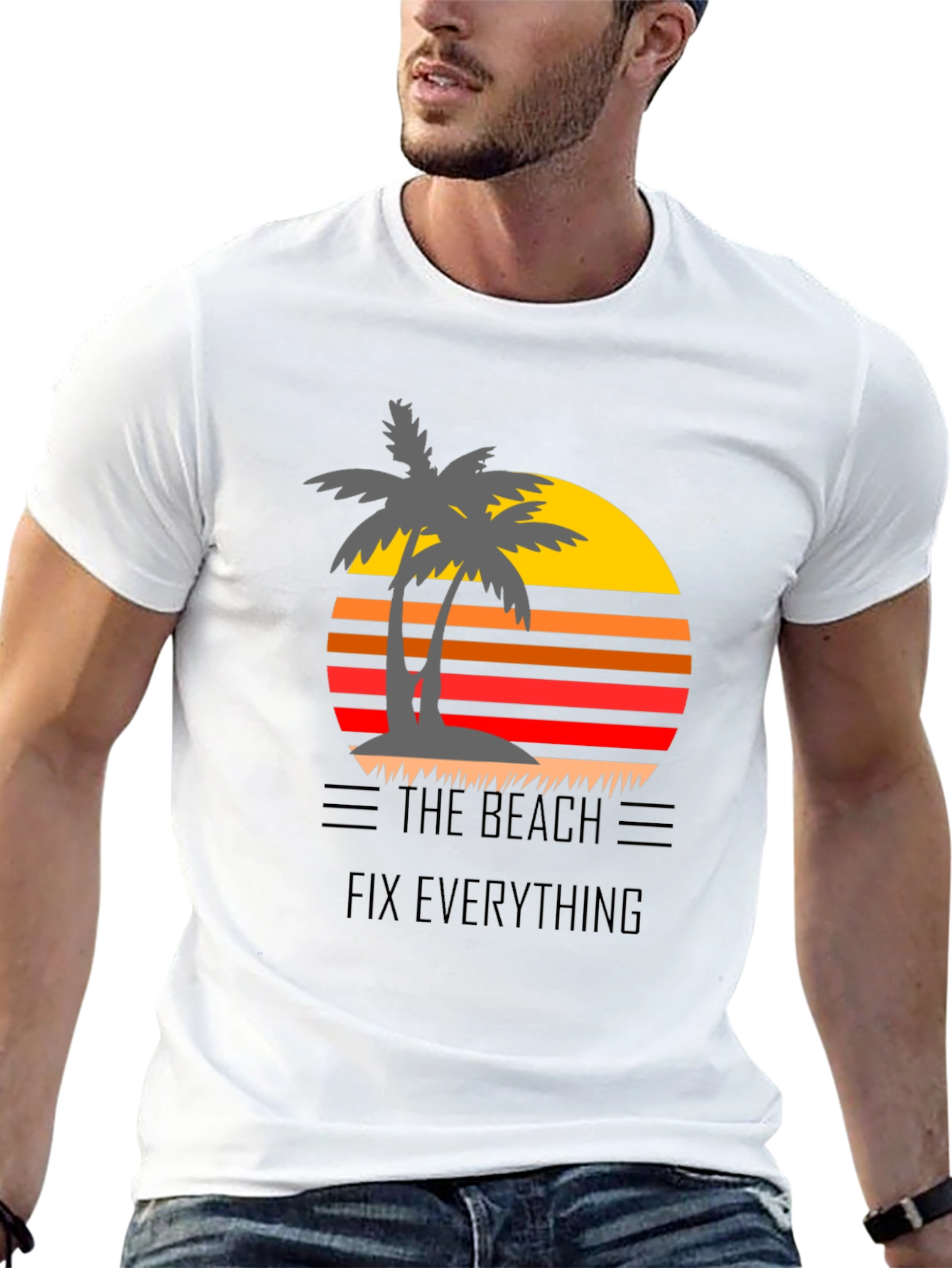 Black The Beach Fixes Everything Graphic Tee view 13