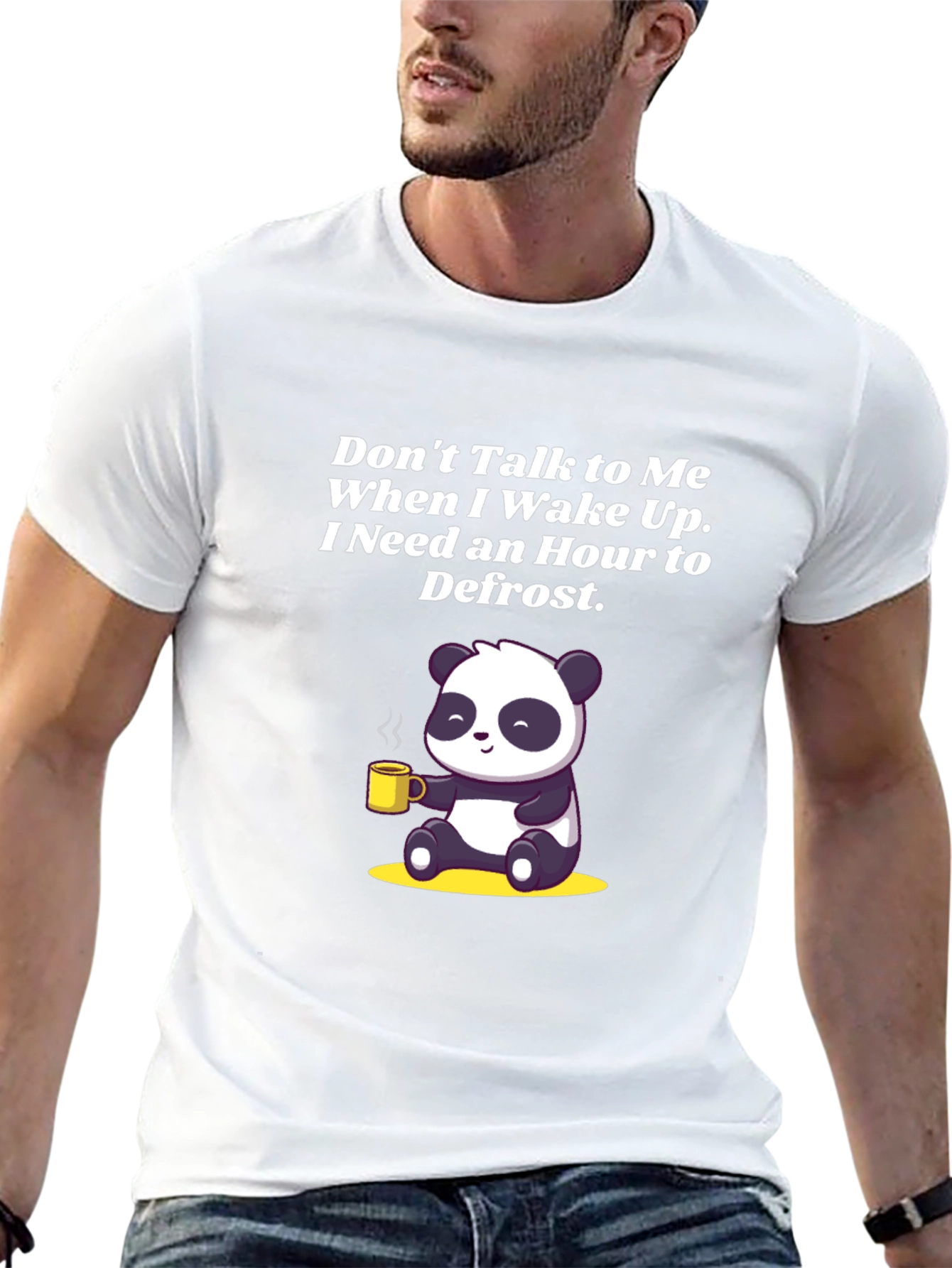 Black Funny Panda Coffee T-Shirt: Don't Talk to Me view 13
