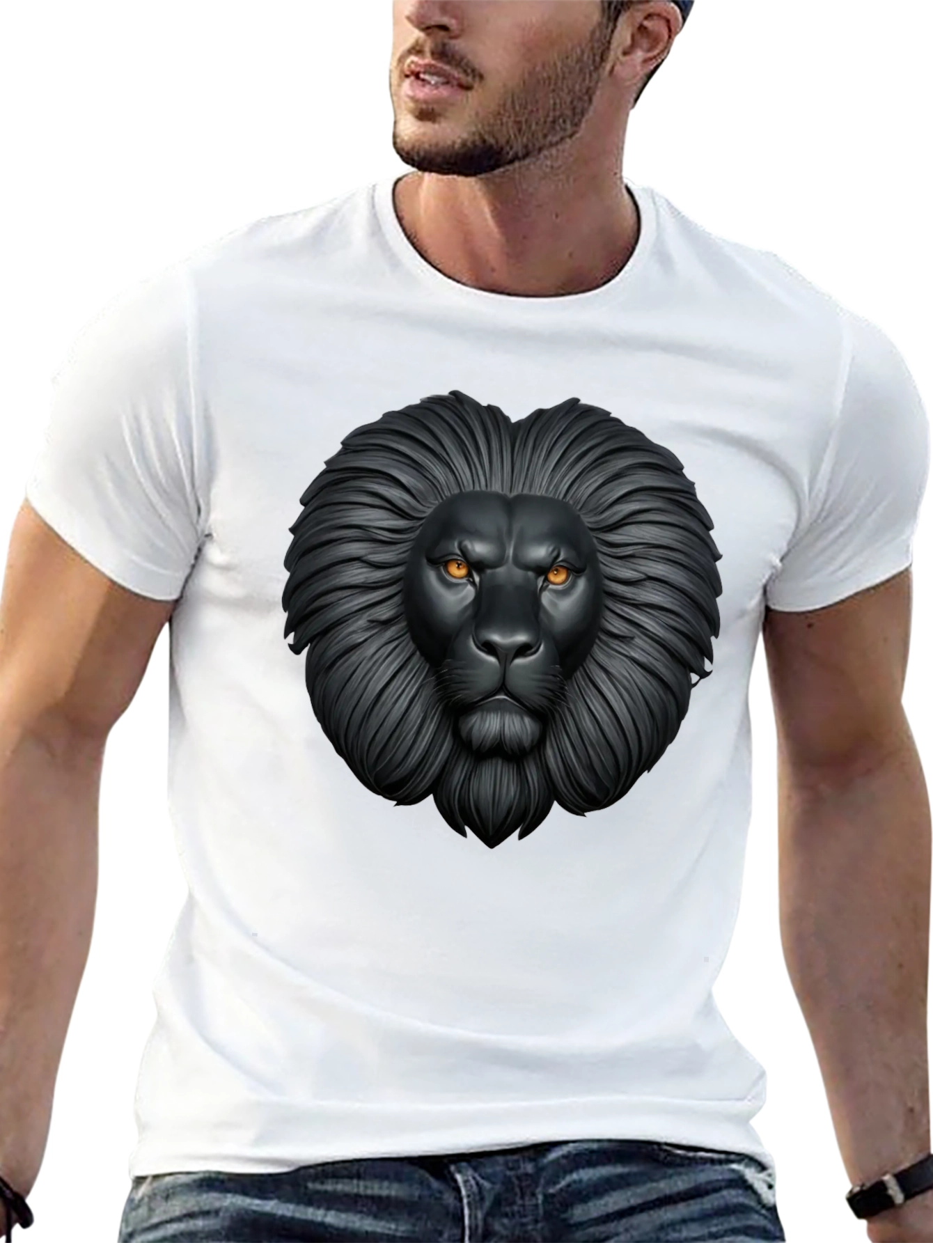 Black Lion Graphic Black T-Shirt - Fierce Style view 13
