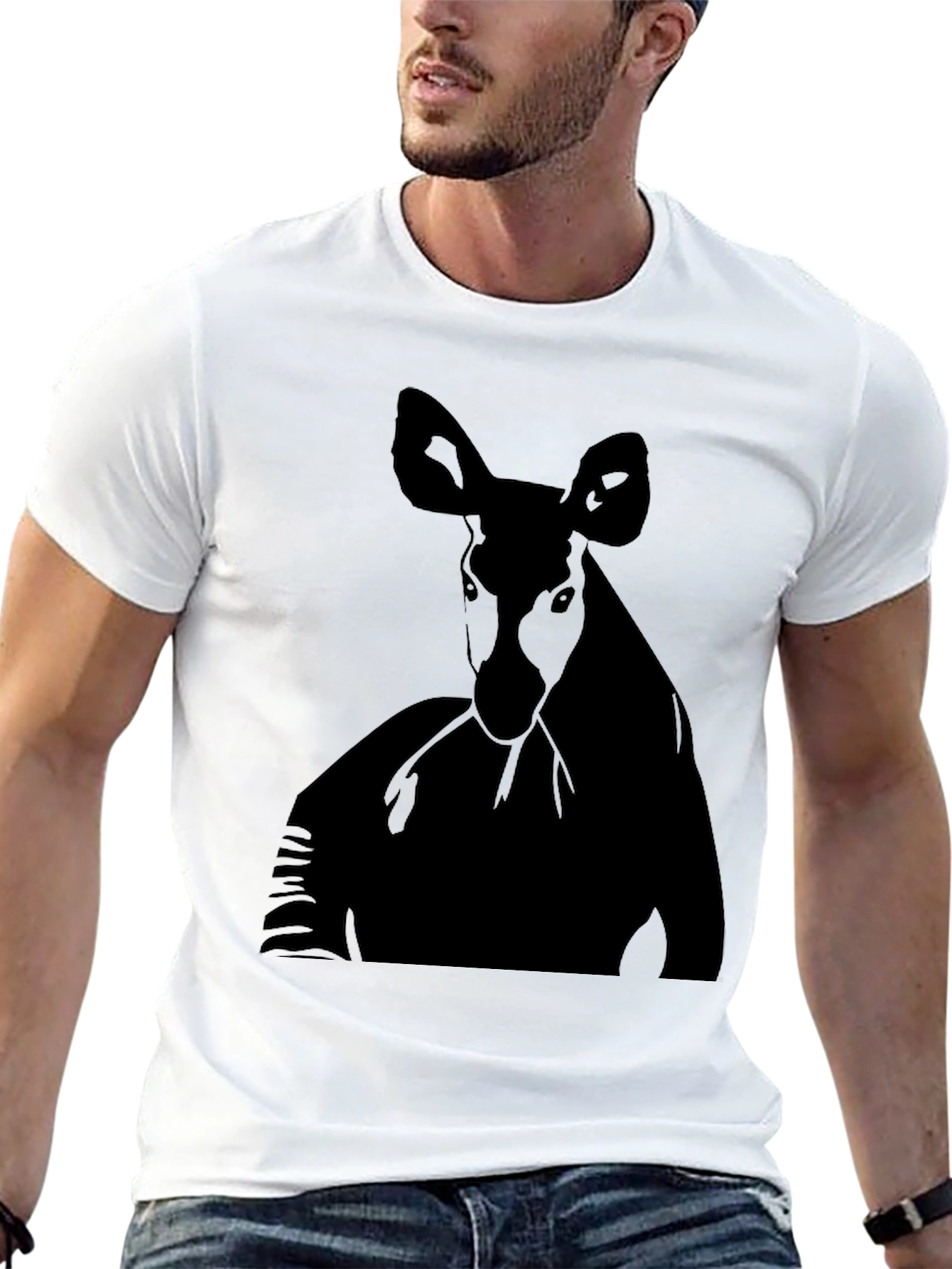 Black Okapi Graphic Tee - Men's Black T-Shirt view 13