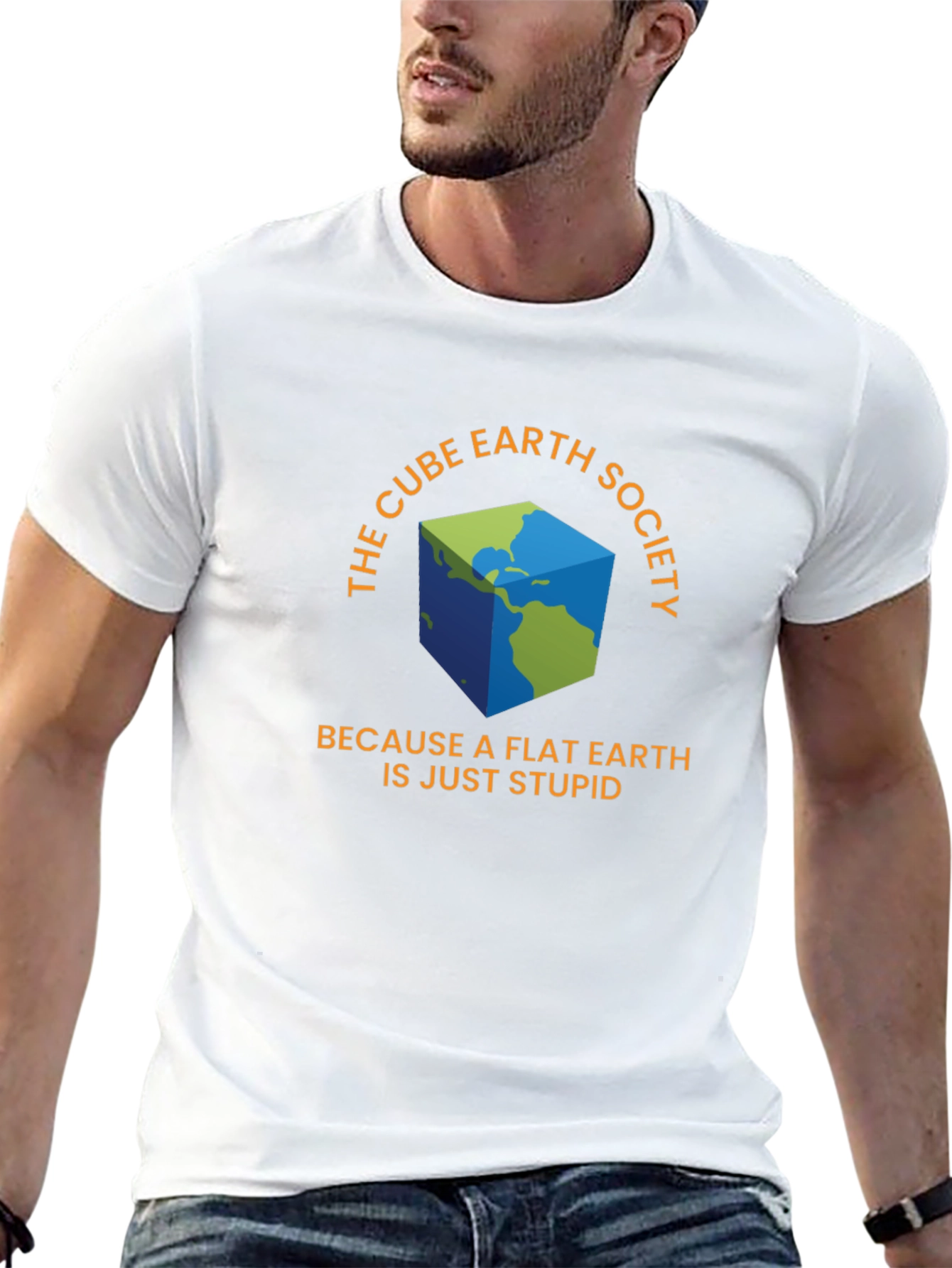 Black Cube Earth Society T-Shirt - Funny Conspiracy Tee view 13