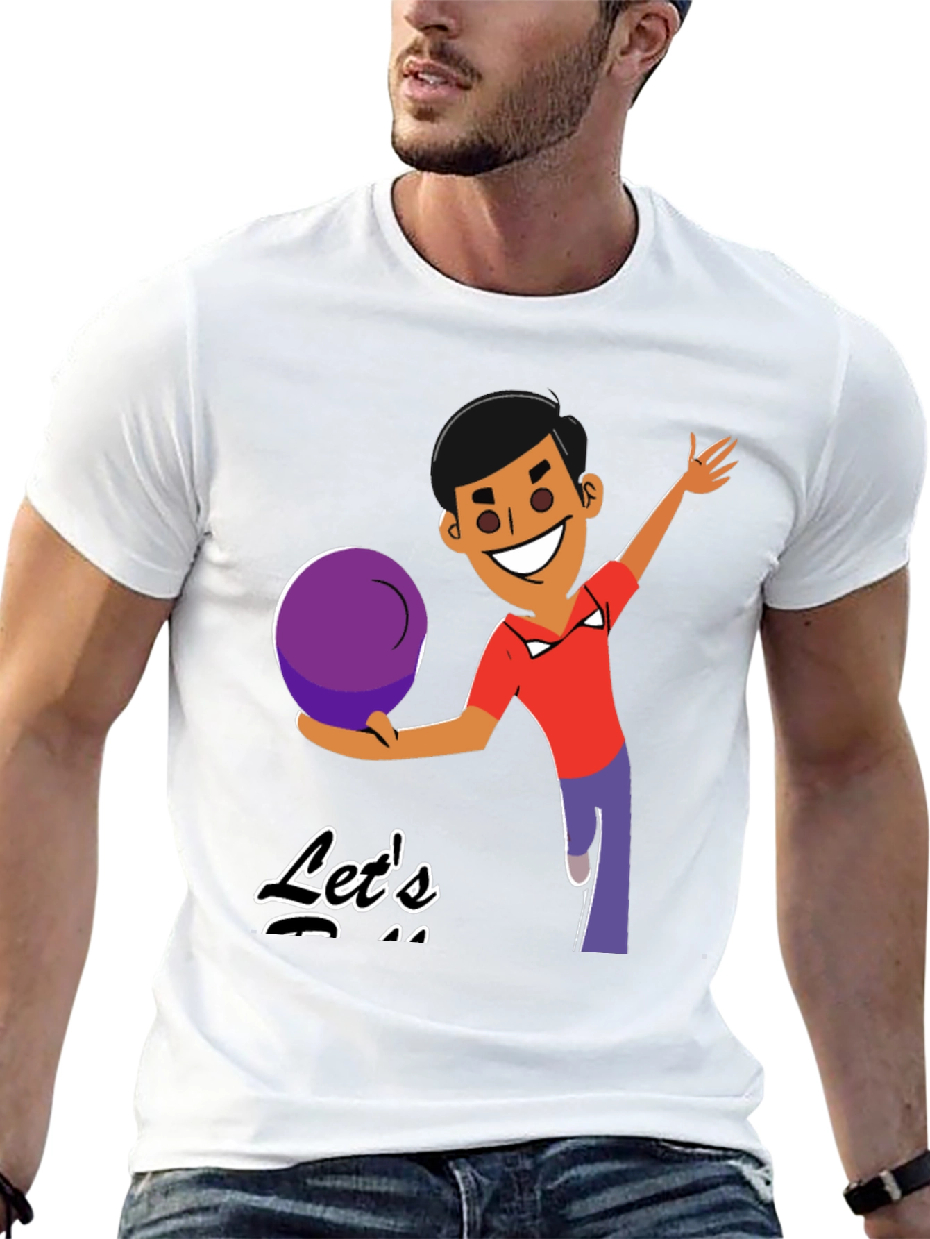 Black Bowling Cartoon Graphic Tee - Let's Bowl! view 13