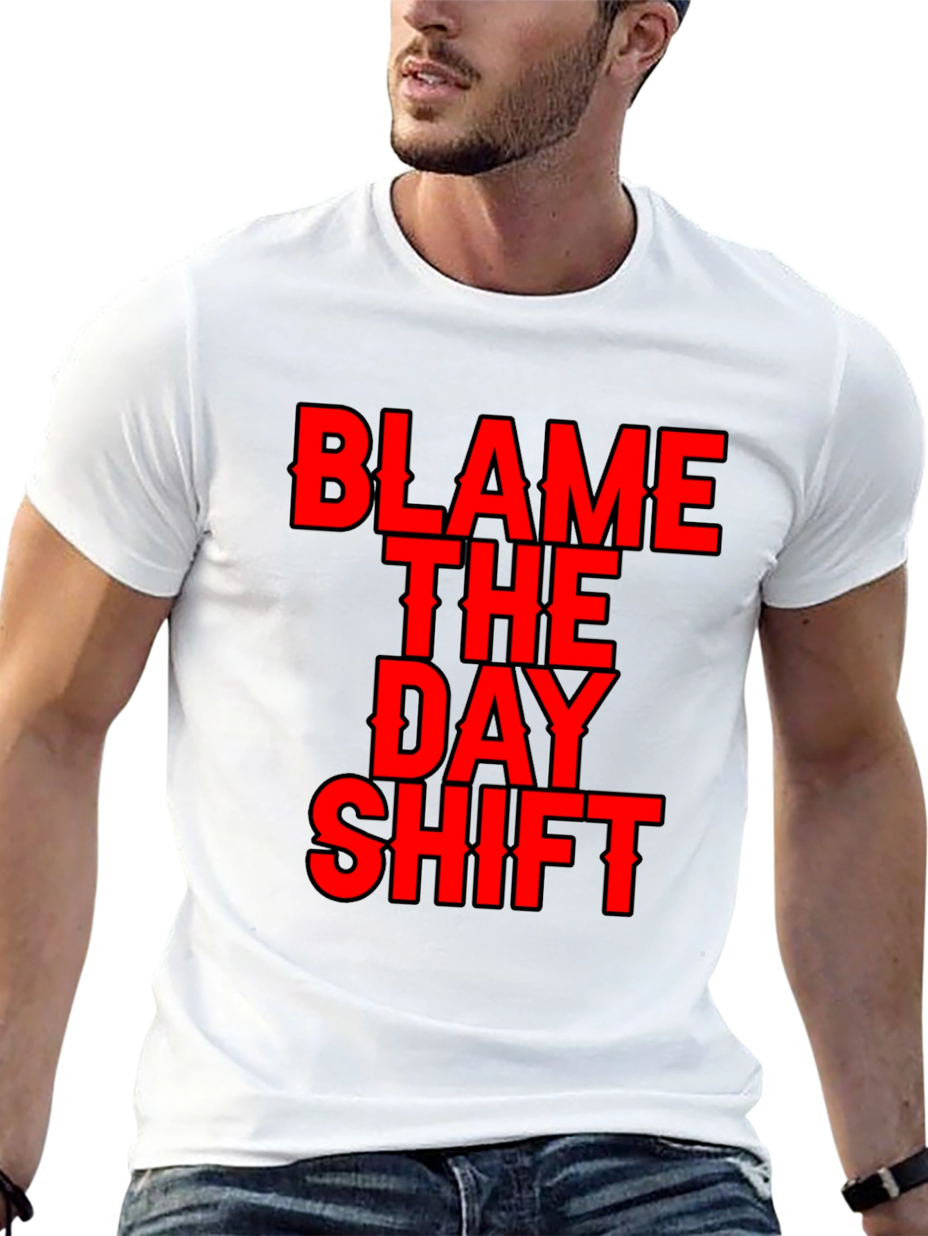Black Blame the Day Shift T-Shirt - Black Tee view 13