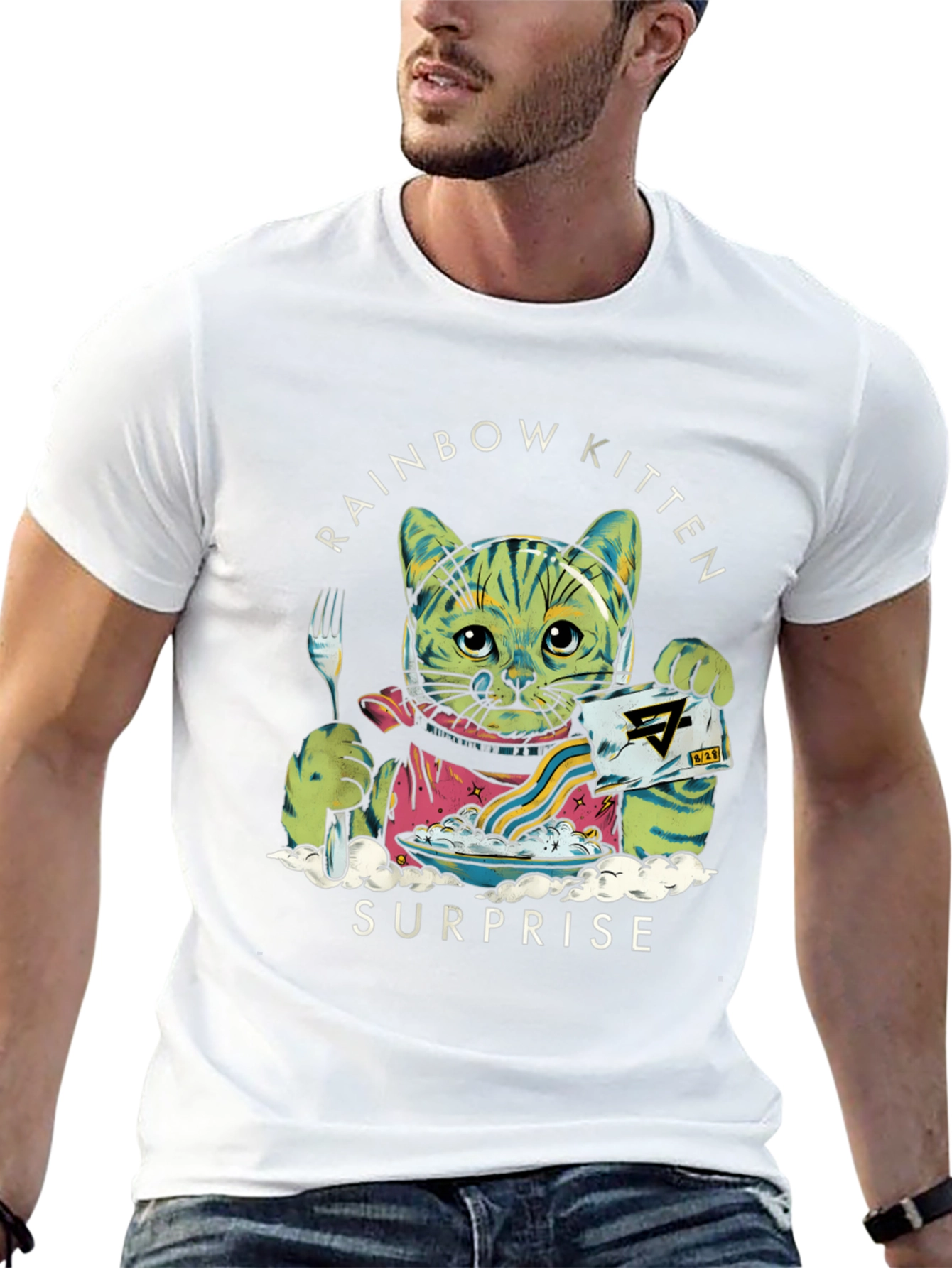 Black Rainbow Kitten Surprise Graphic Tee view 13