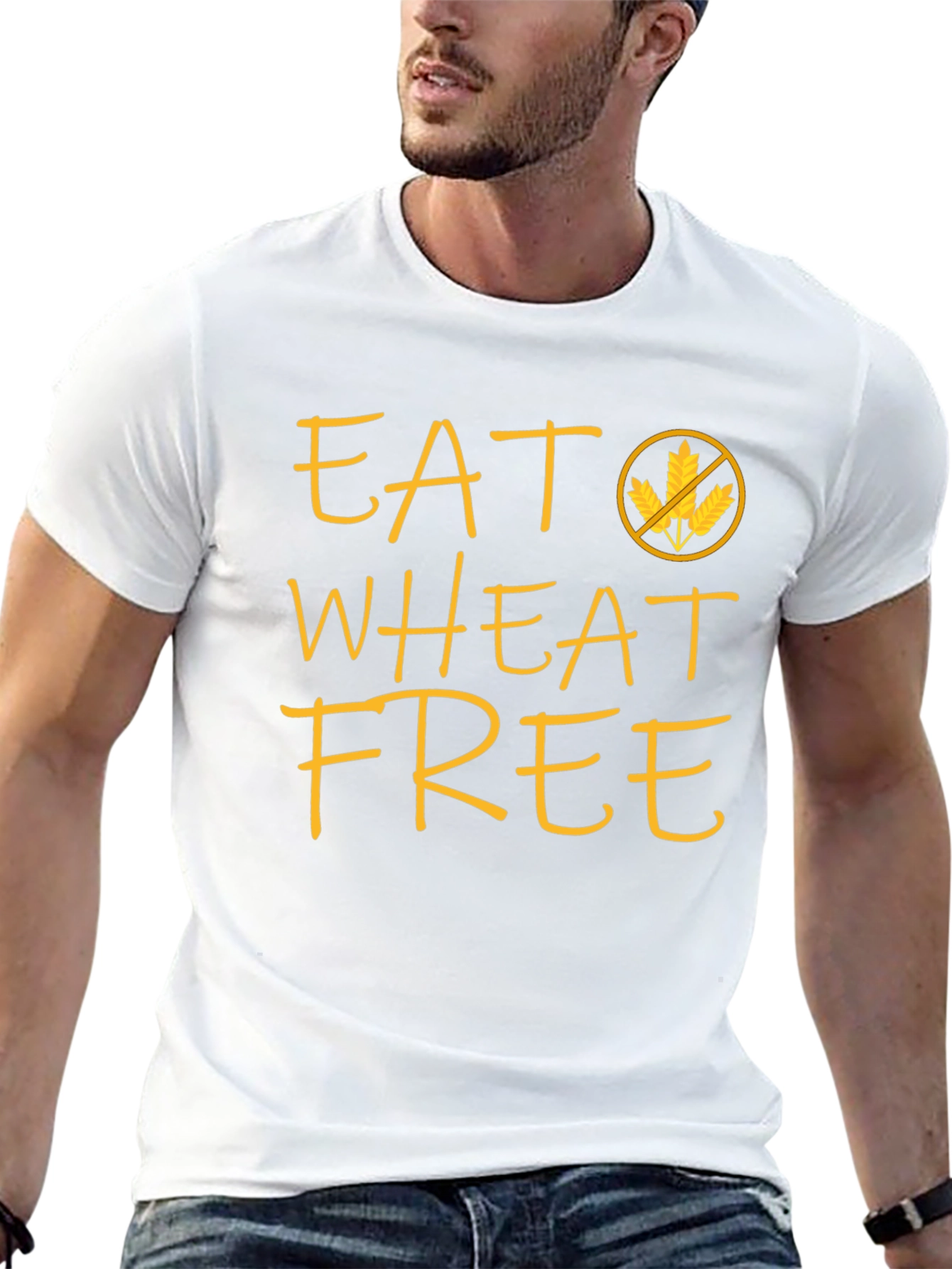 Black Eat Wheat Free Black T-Shirt - Gluten Sensitive Apparel view 13