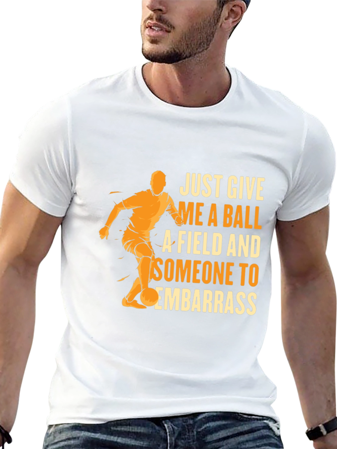 Black Soccer T-Shirt - Just Give Me A Ball view 13