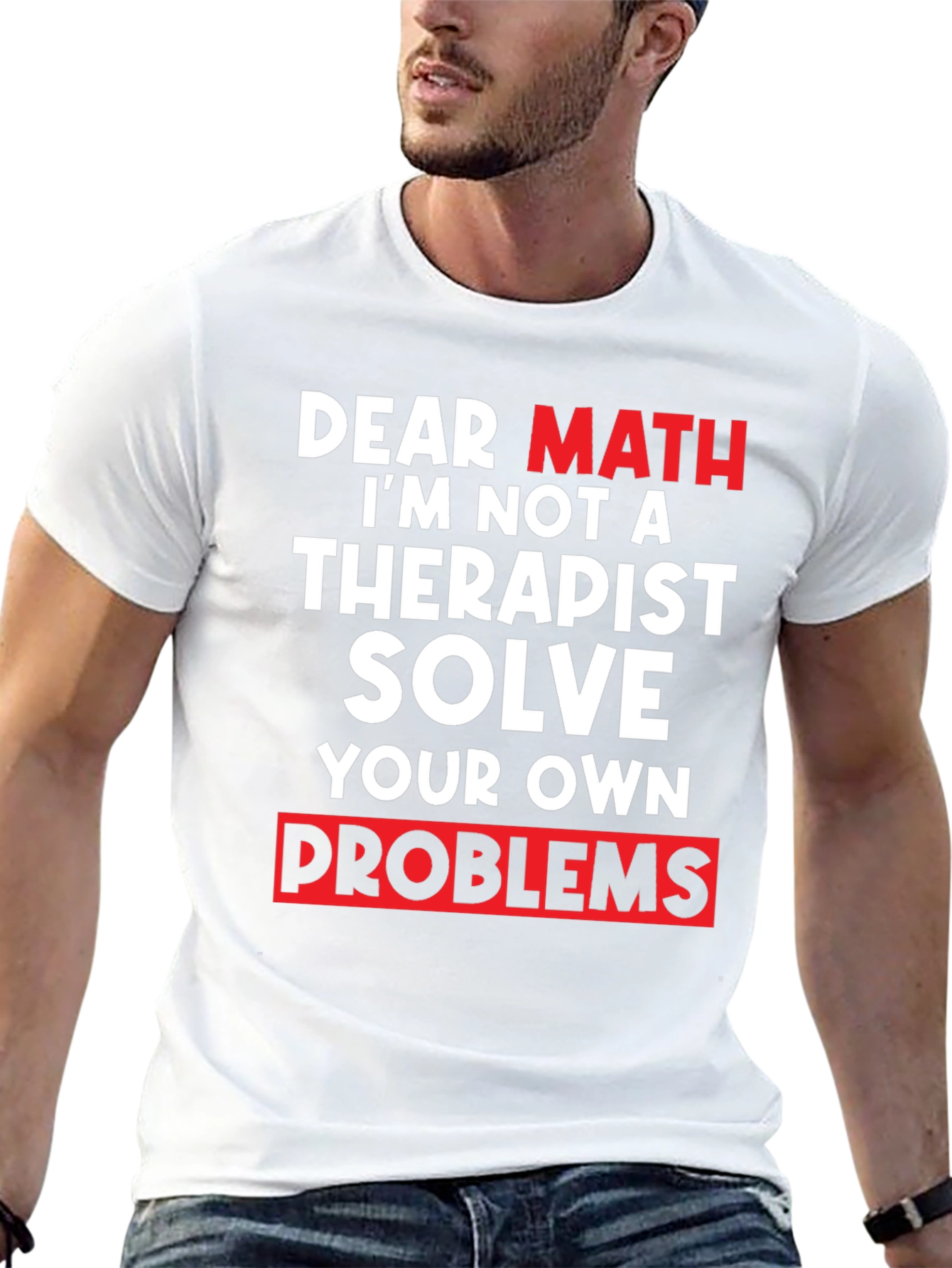 Black Dear Math Solve Your Own Problems T-Shirt view 13