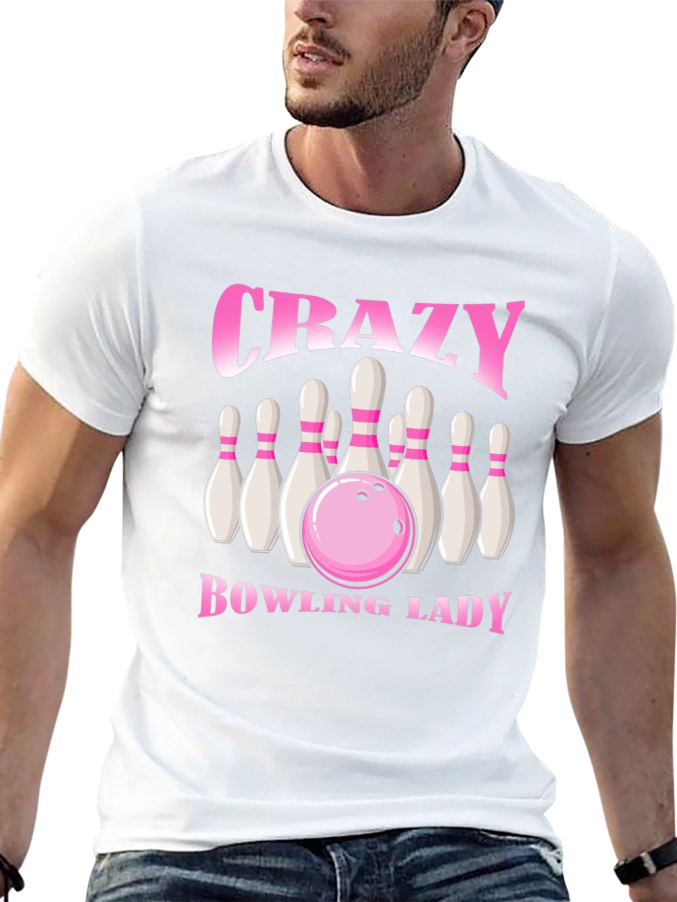 Black Crazy Bowling Lady T-Shirt - Black view 13