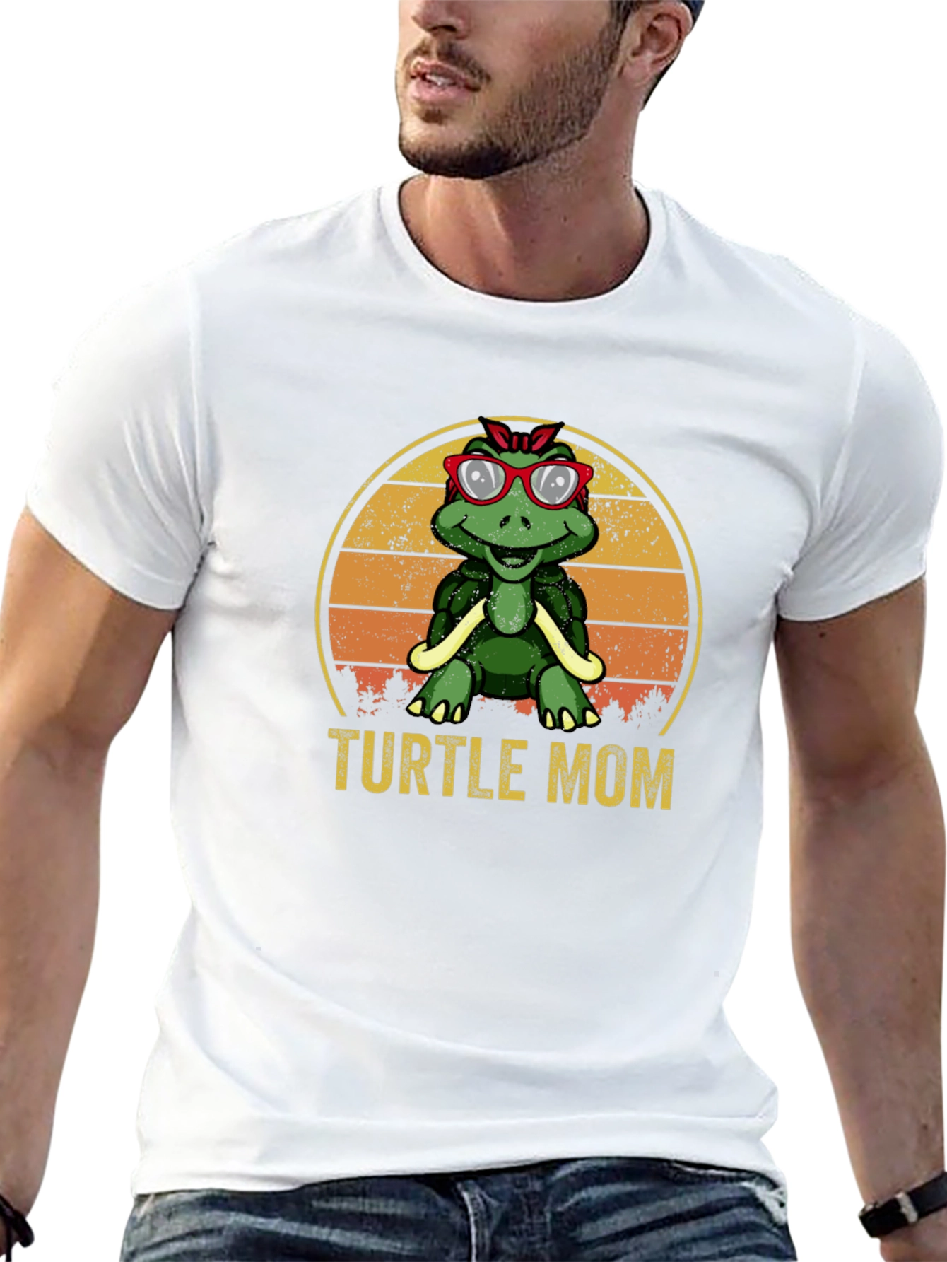 Black Turtle Mom Graphic T-Shirt - Retro Style view 13