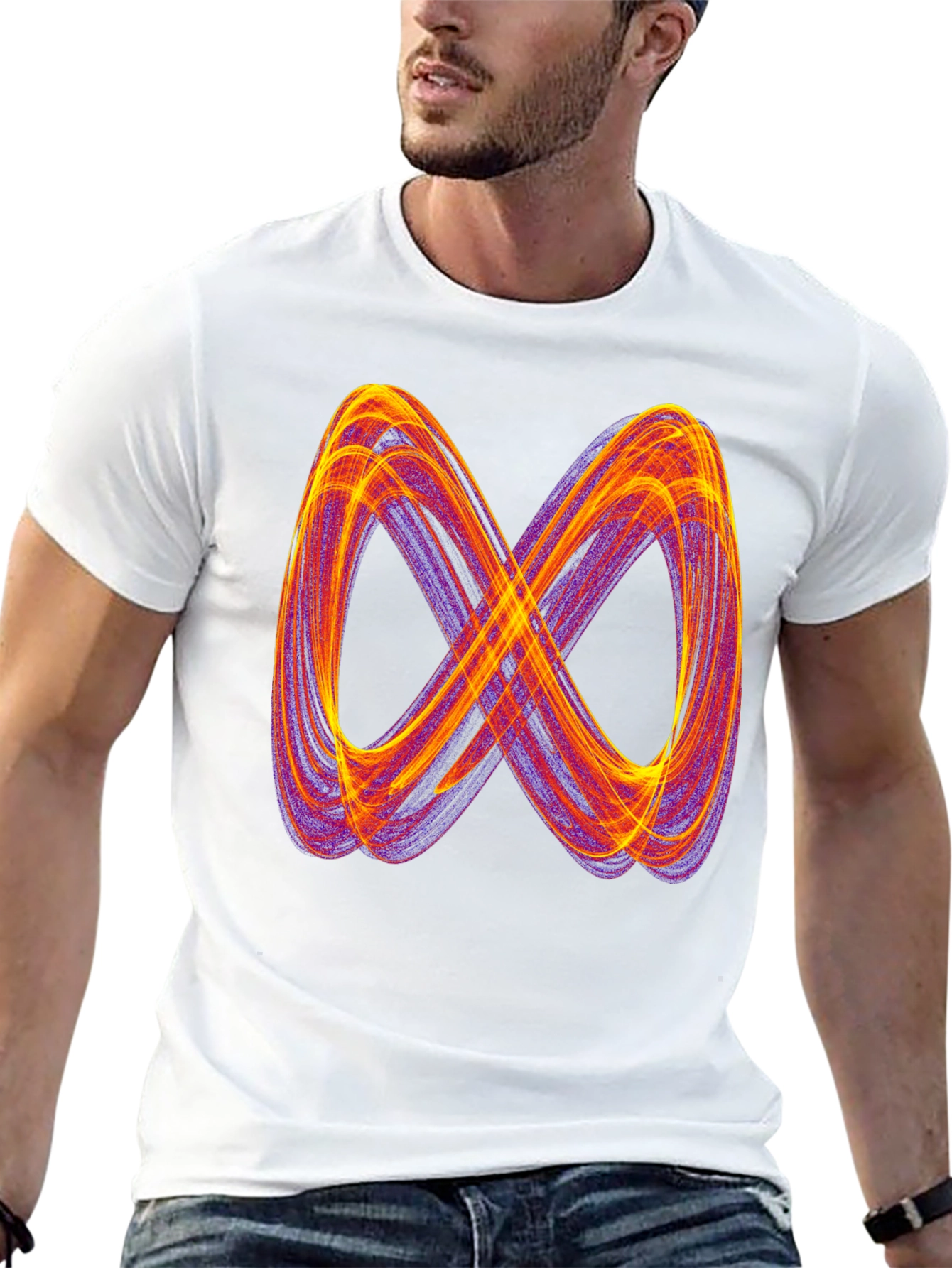 Black Infinity Symbol Graphic Tee - Black Cotton Blend Shirt view 13