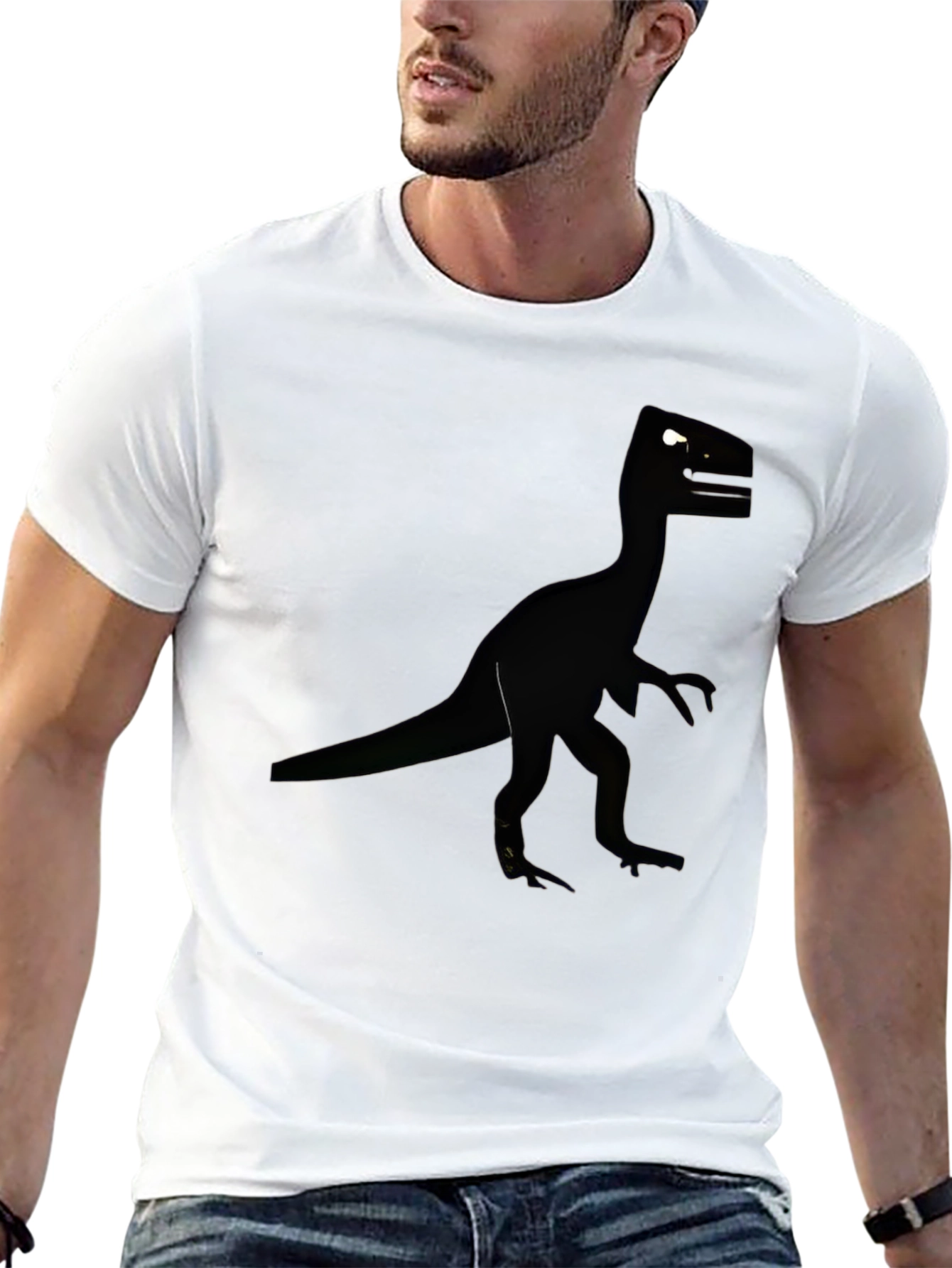 Black Black Dinosaur T-Shirt for Men view 13