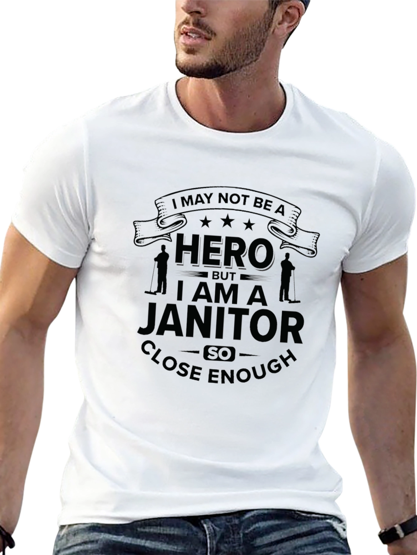 Black Janitor Hero T-Shirt - Cleaning Crew Appreciation Tee view 13