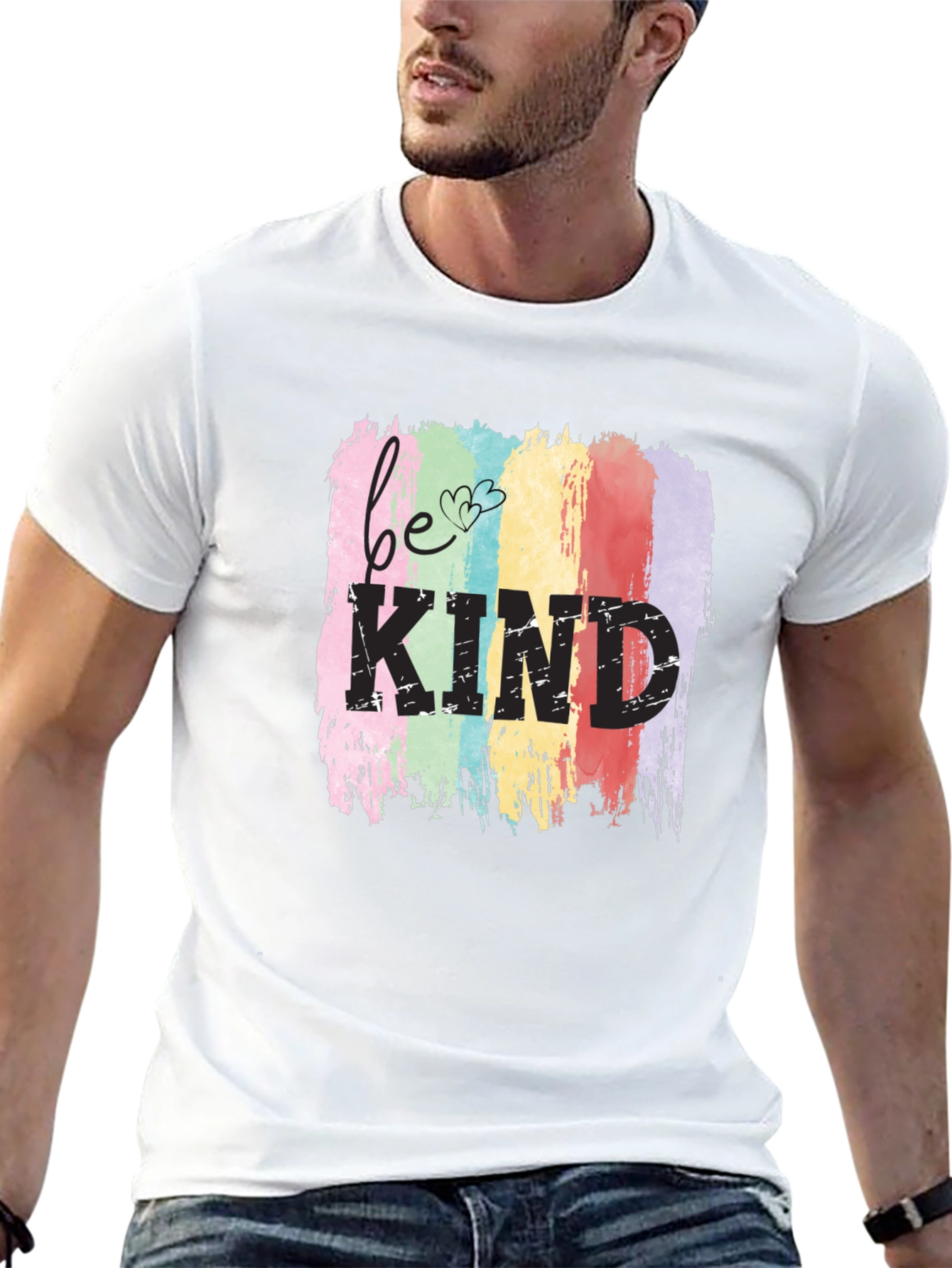 Black Be Kind Rainbow T-Shirt - Positive Message Tee view 13