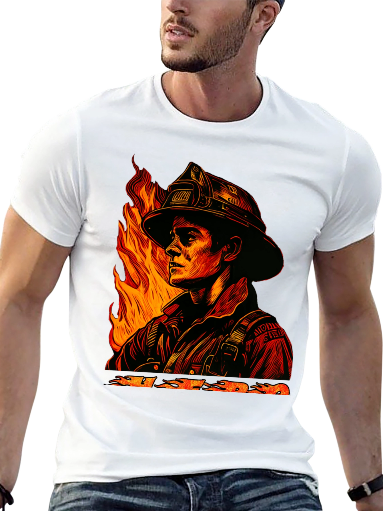 Black Firefighter Graphic Tee - Courage Under Fire view 13