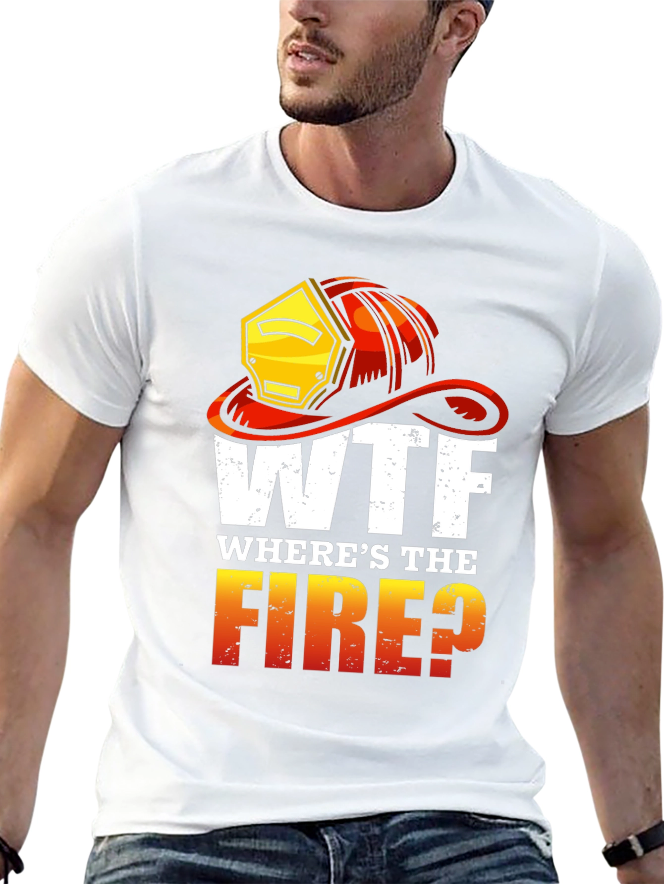 Black WTF Where's the Fire? Graphic Tee view 13