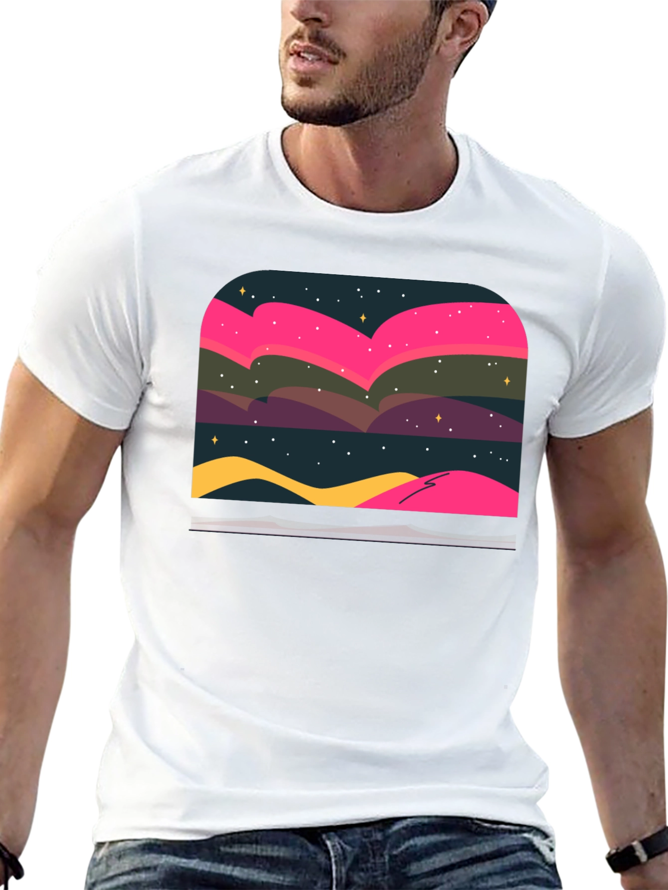 Black Northern Lights Graphic Tee - Black view 13