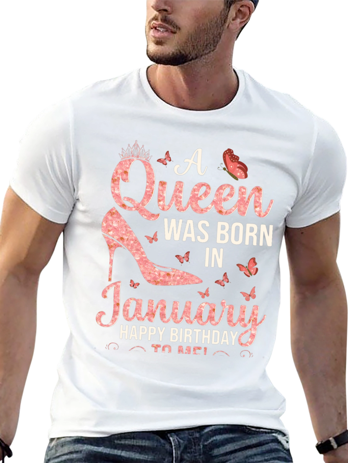 Black A Queen Was Born In January T-Shirt view 13