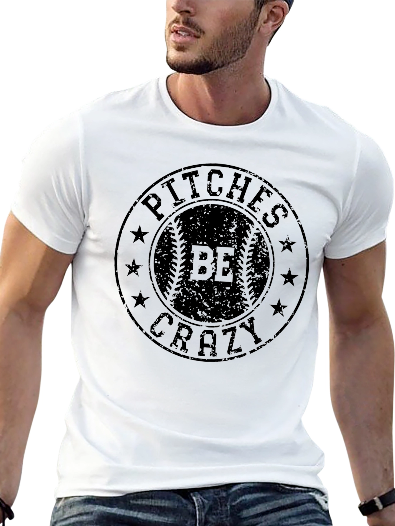 Black Pitches Be Crazy Graphic Tee - Baseball Lover Shirt view 13
