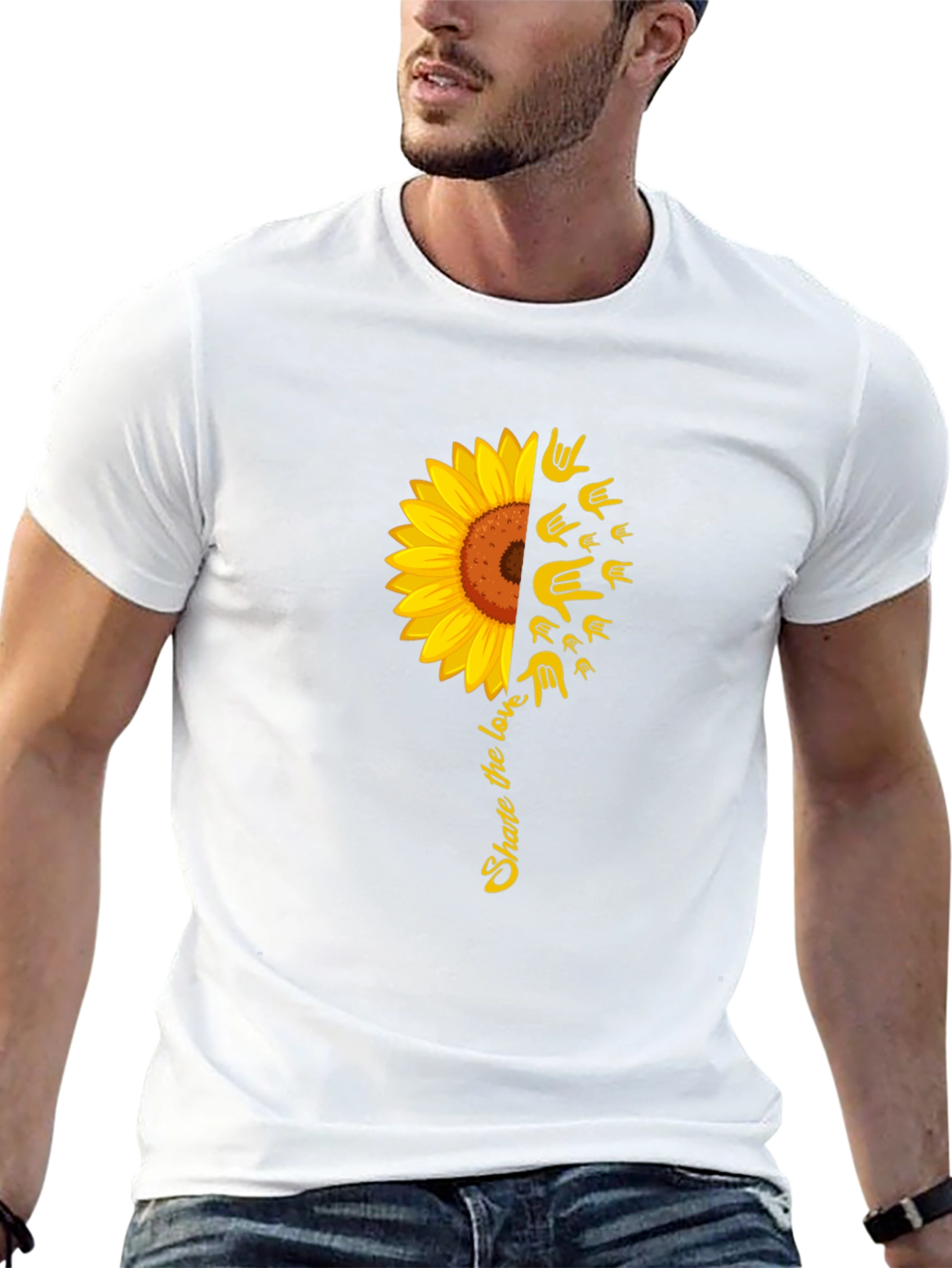 Black Share the Love Sunflower Graphic Tee view 13