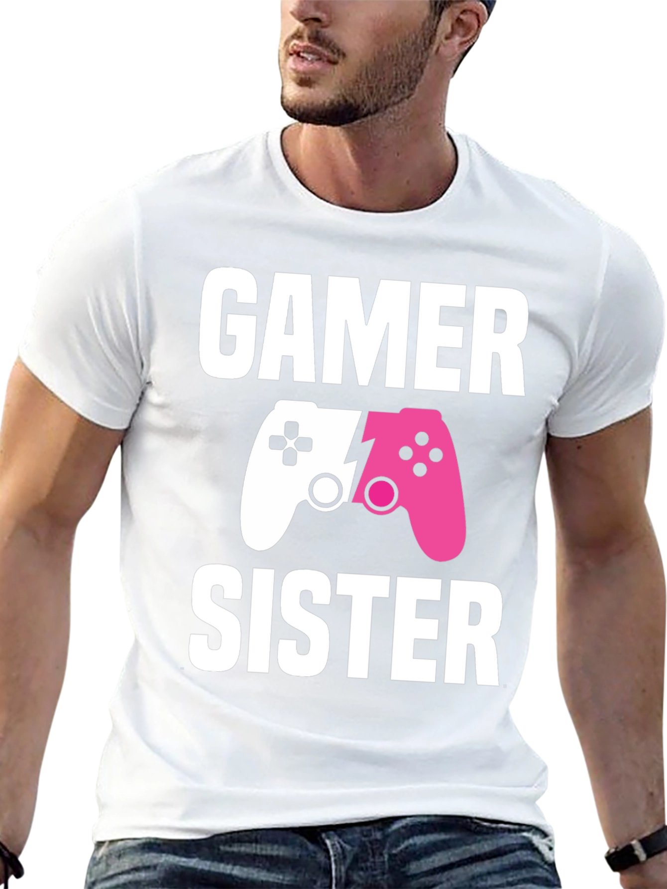 Black Gamer Sister T-Shirt | Matching Game Controller Tee view 13