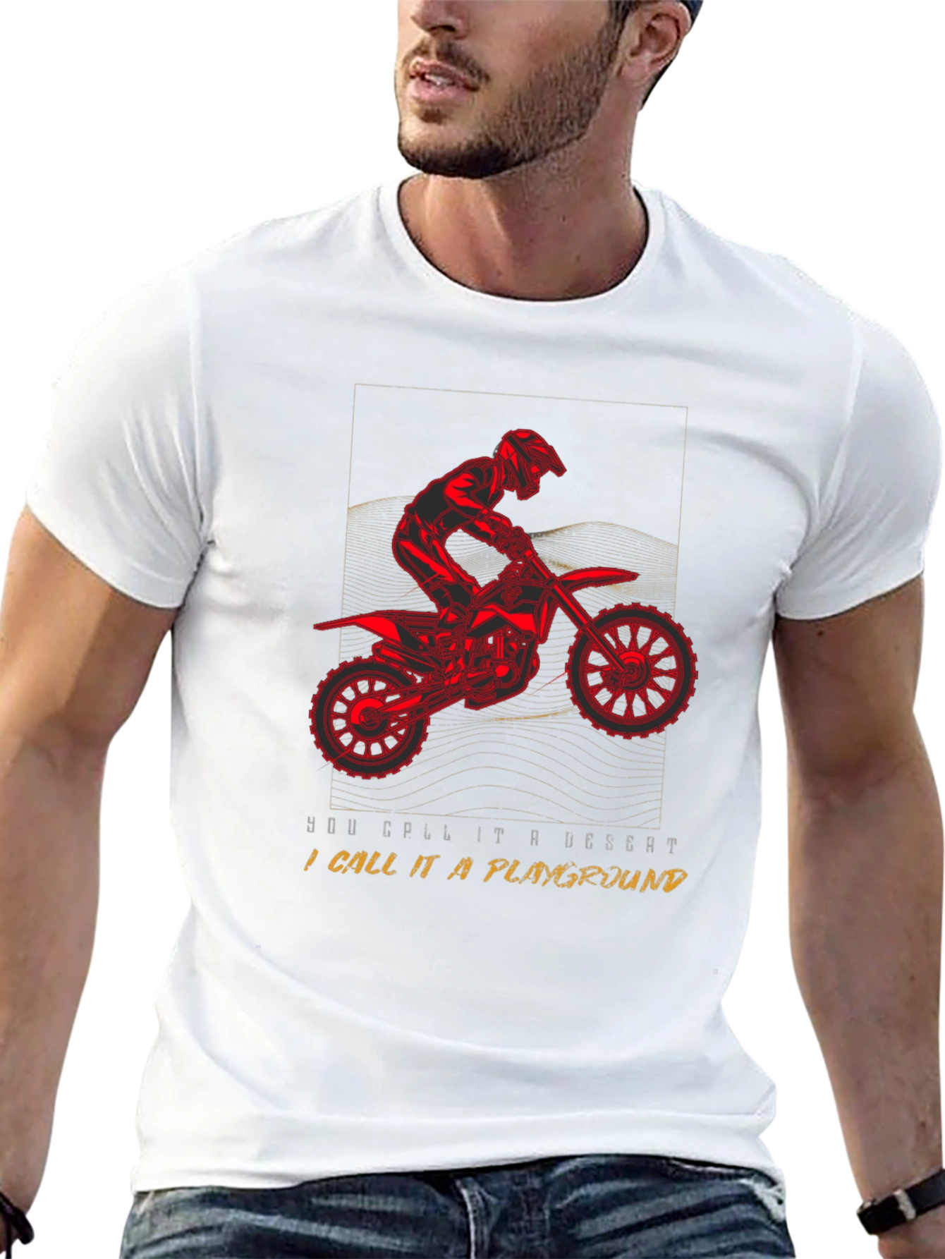 Black Motorcycle Desert Playground T-Shirt view 13