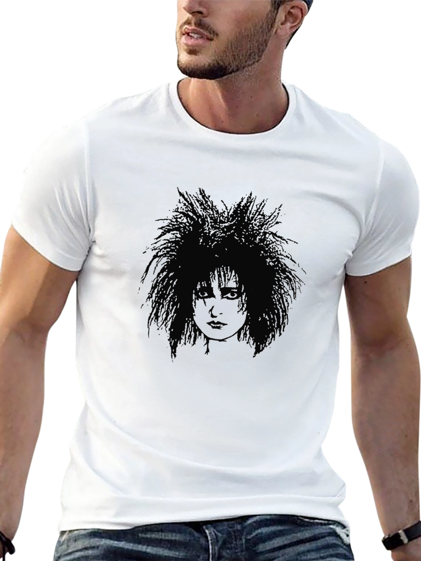 Black Gothic Portrait Black T-Shirt view 13